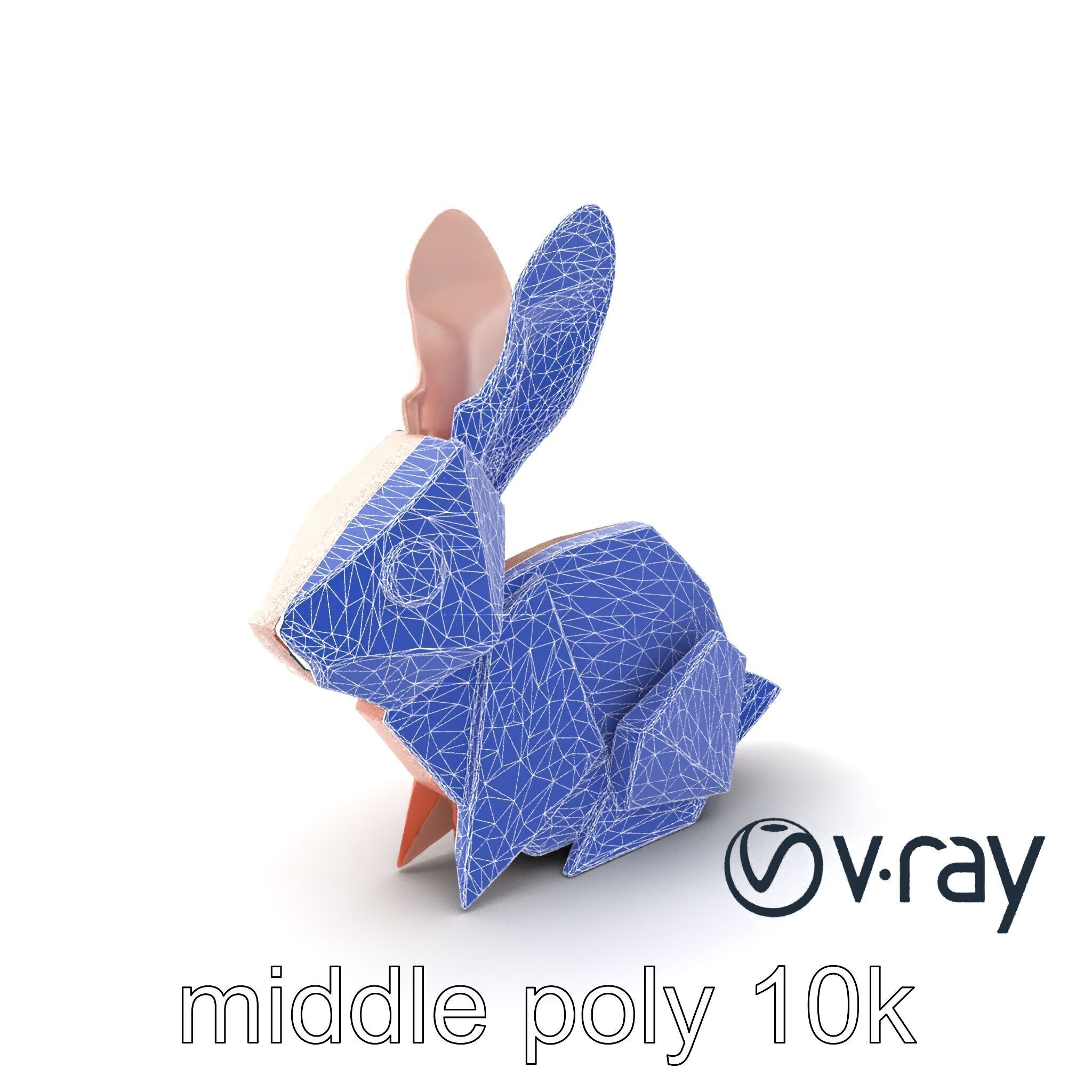 Playful Origami Rabbit Sculpture model pack Low-poly 3D model_4