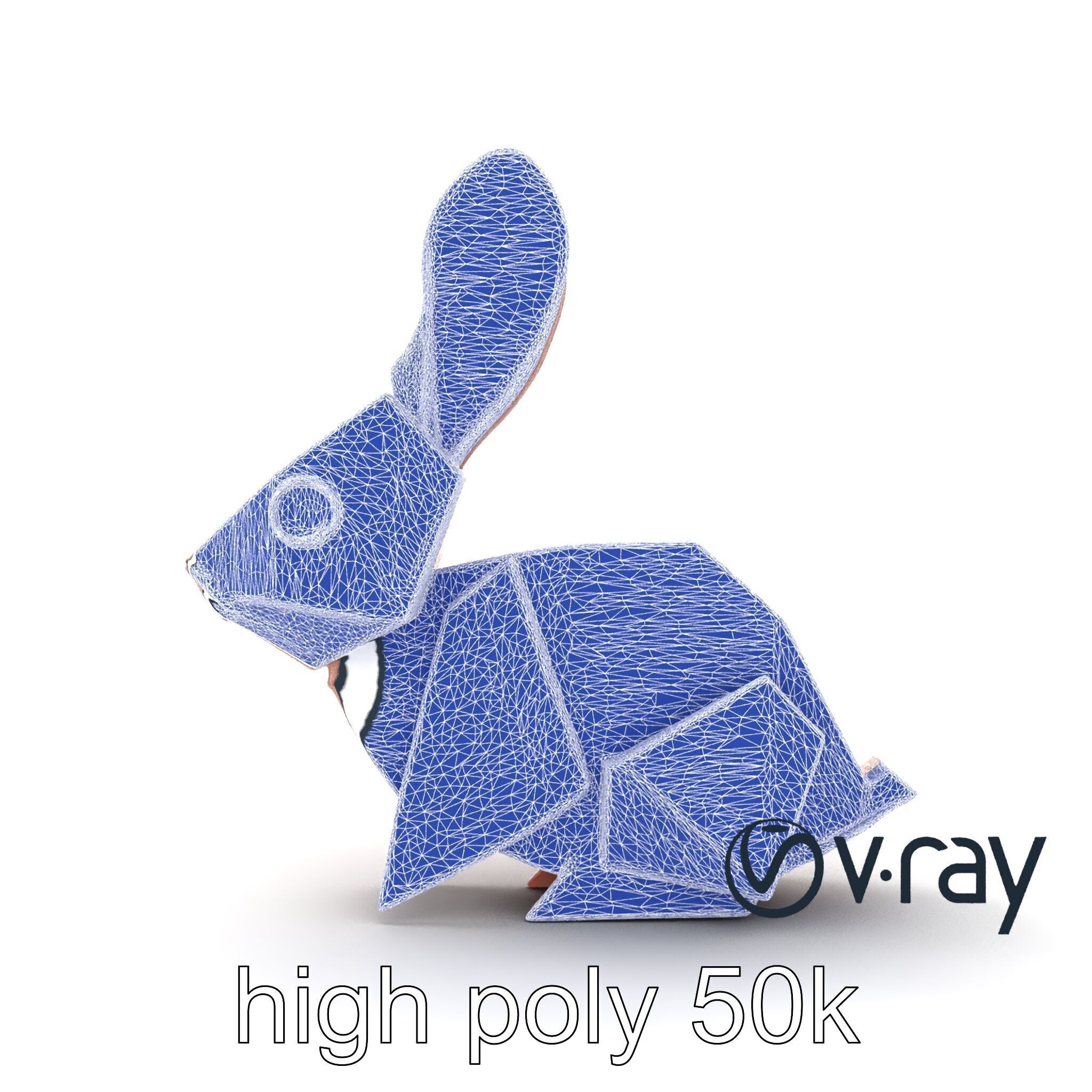 Playful Origami Rabbit Sculpture model pack Low-poly 3D model_24