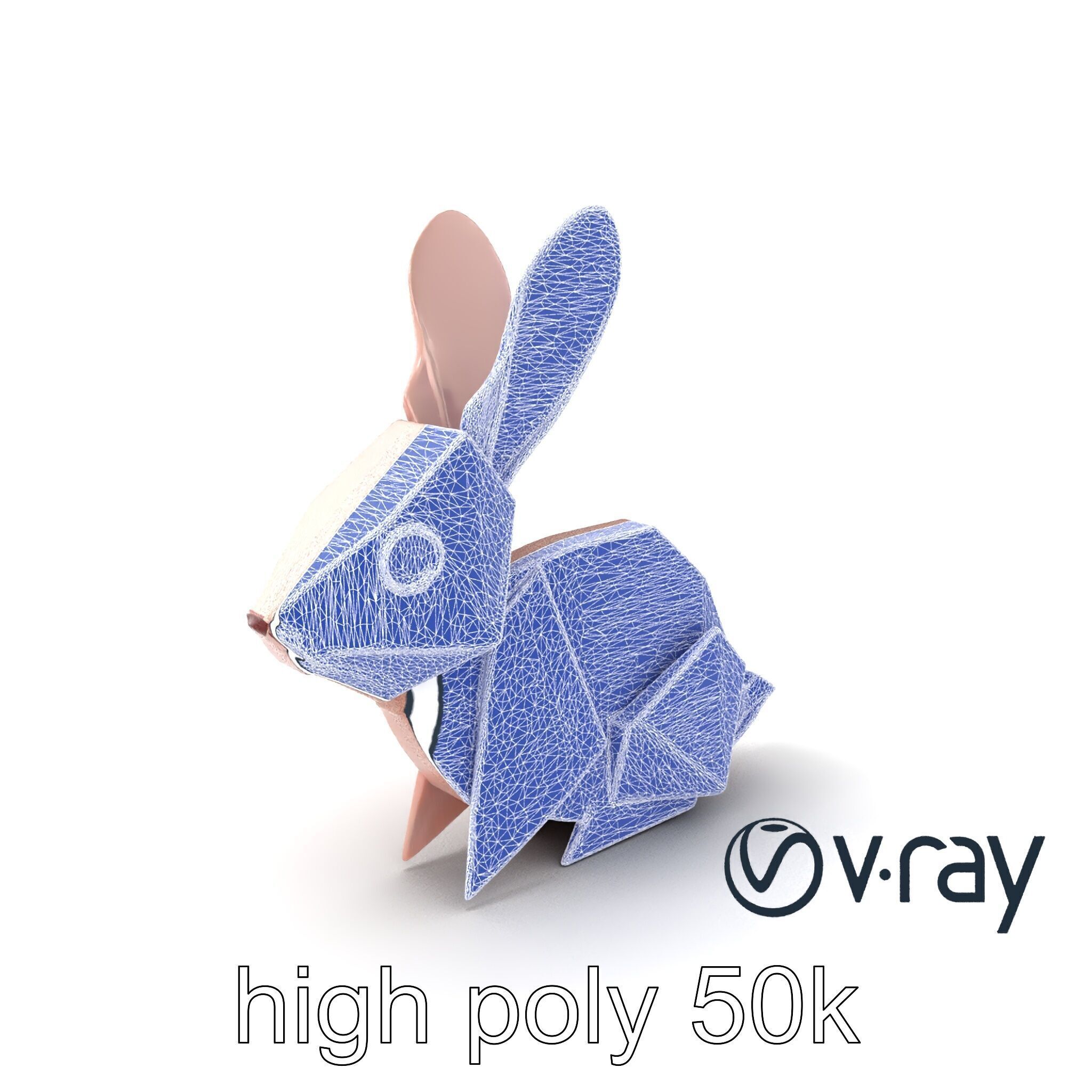 Playful Origami Rabbit Sculpture model pack Low-poly 3D model_9