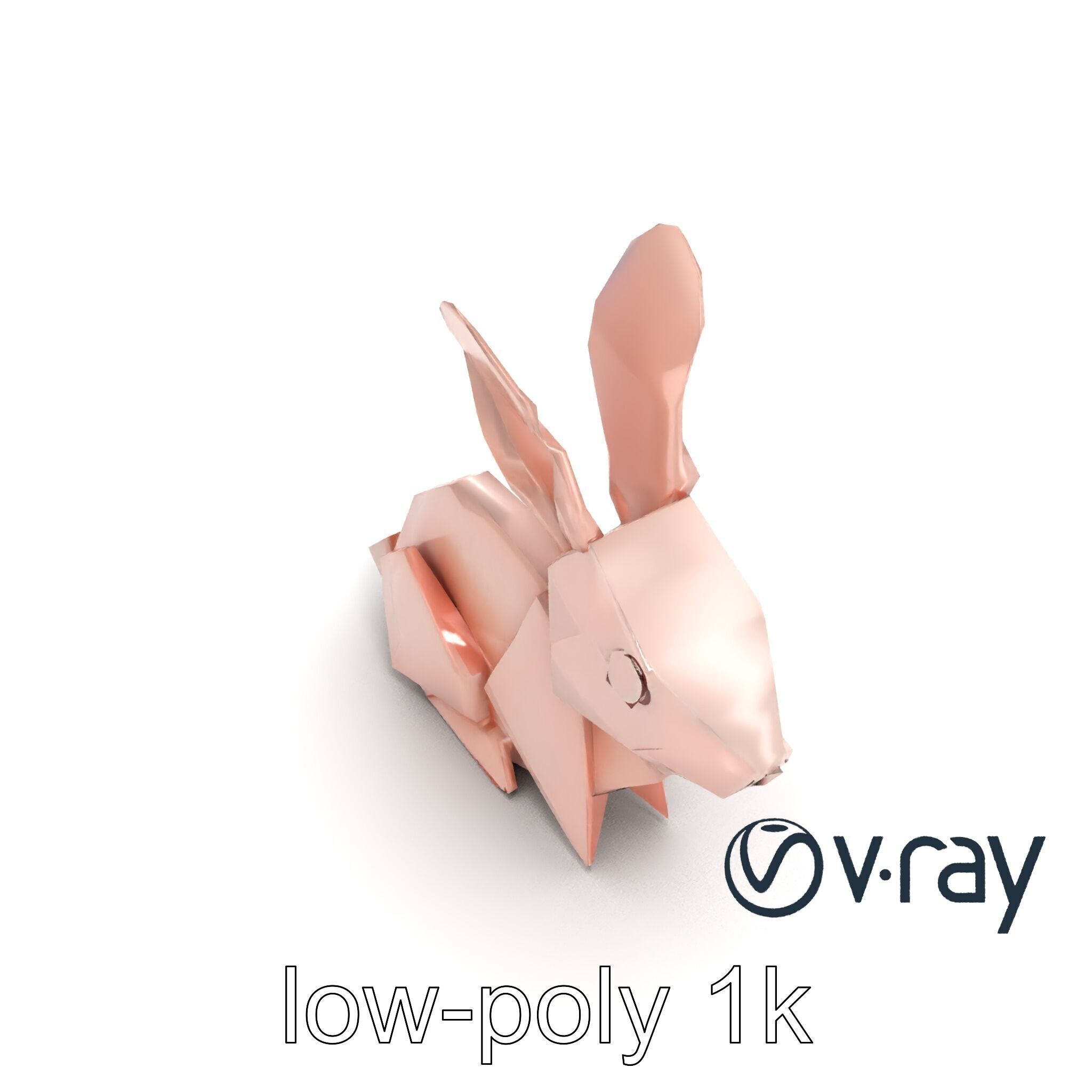 Playful Origami Rabbit Sculpture model pack Low-poly 3D model_8