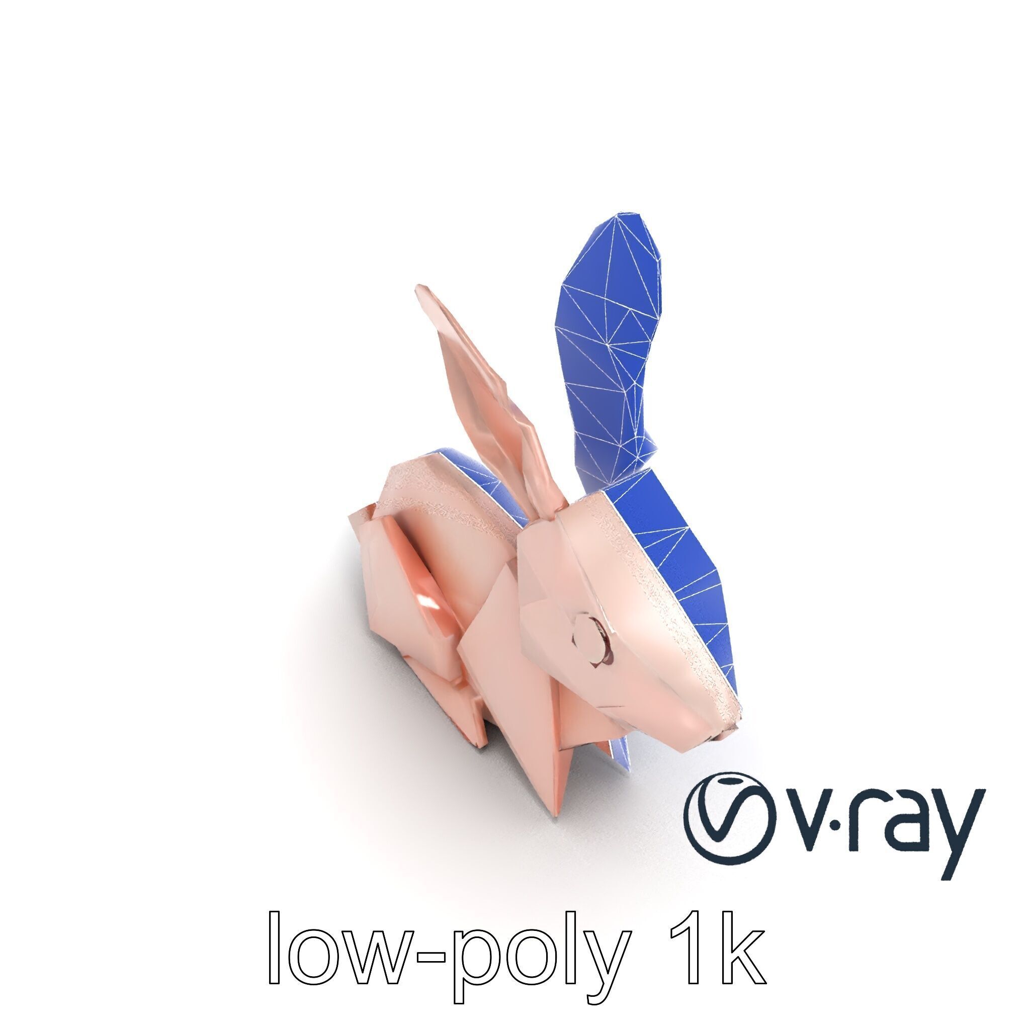 Playful Origami Rabbit Sculpture model pack Low-poly 3D model_22