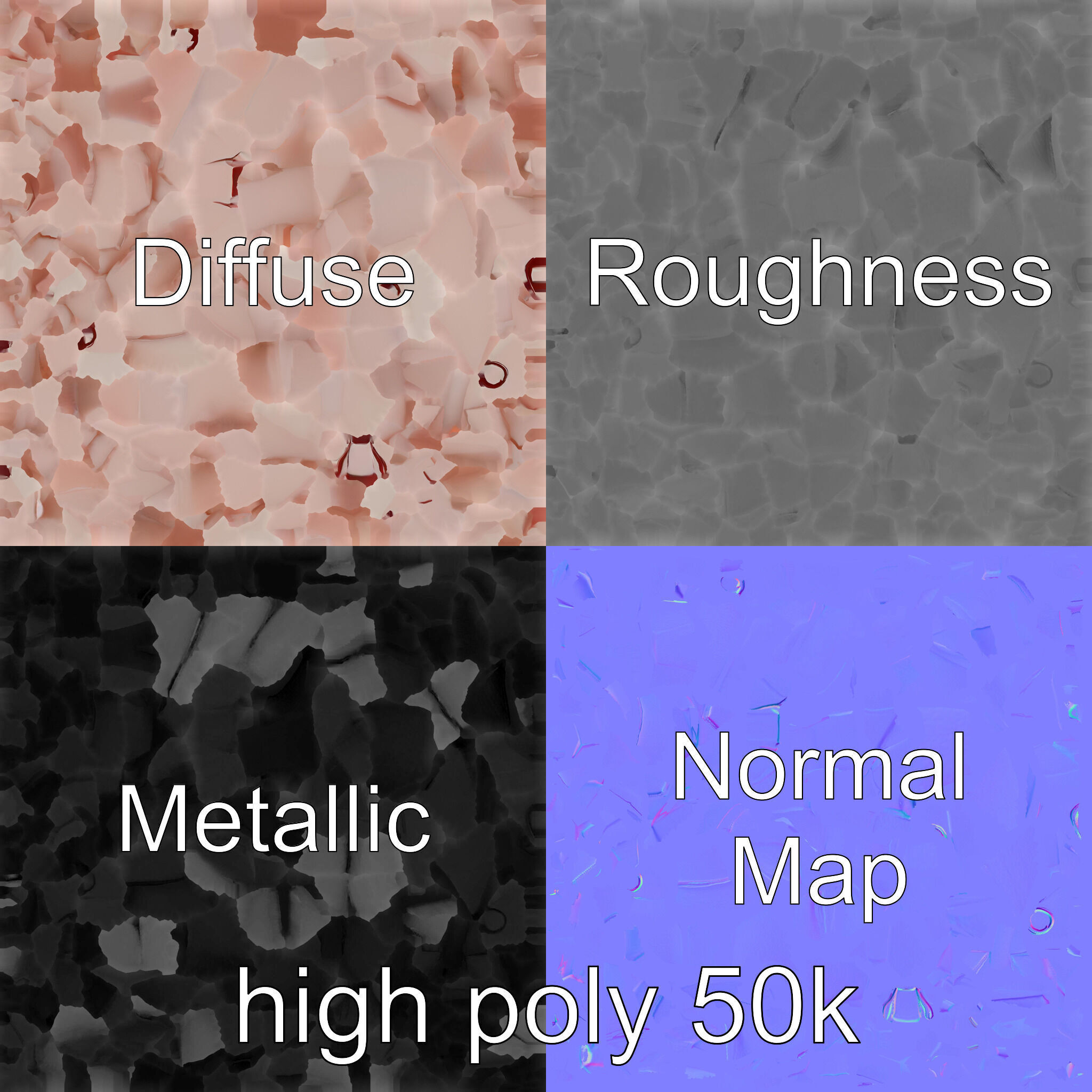 Playful Origami Rabbit Sculpture model pack Low-poly 3D model_1