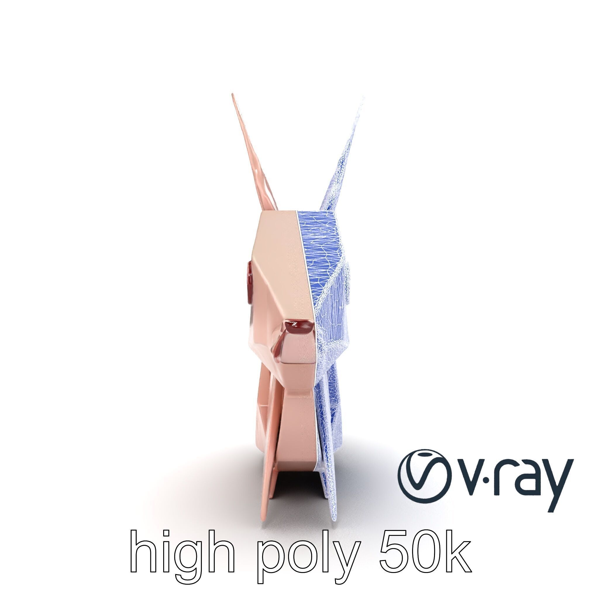Playful Origami Rabbit Sculpture model pack Low-poly 3D model_30