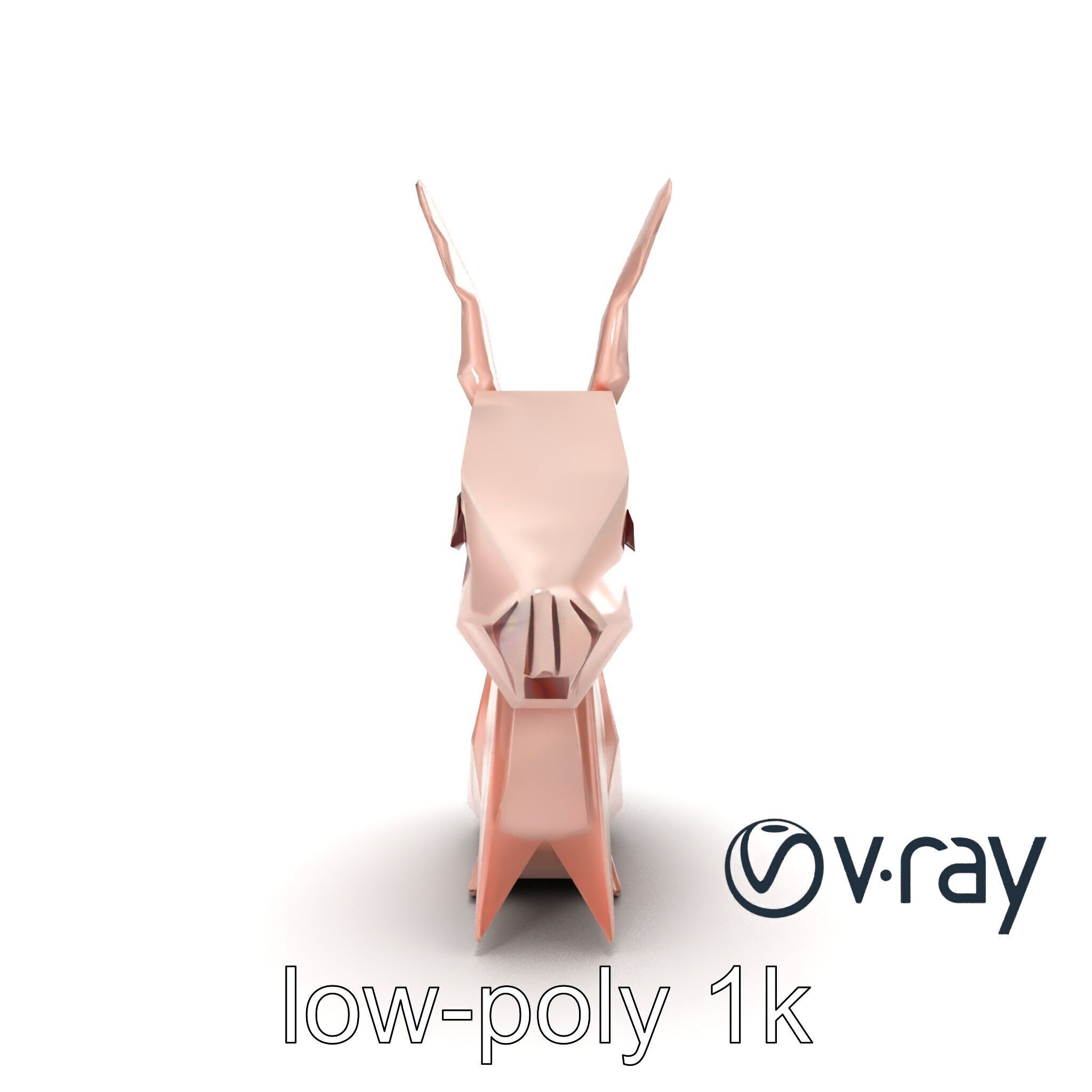 Playful Origami Rabbit Sculpture model pack Low-poly 3D model_23