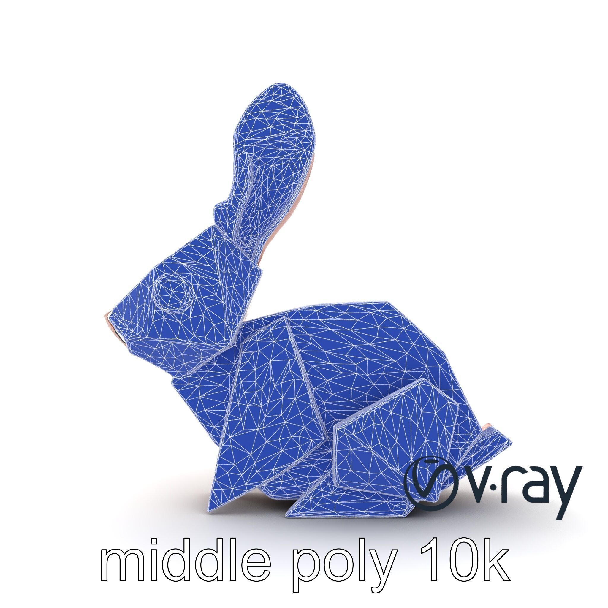 Playful Origami Rabbit Sculpture model pack Low-poly 3D model_26