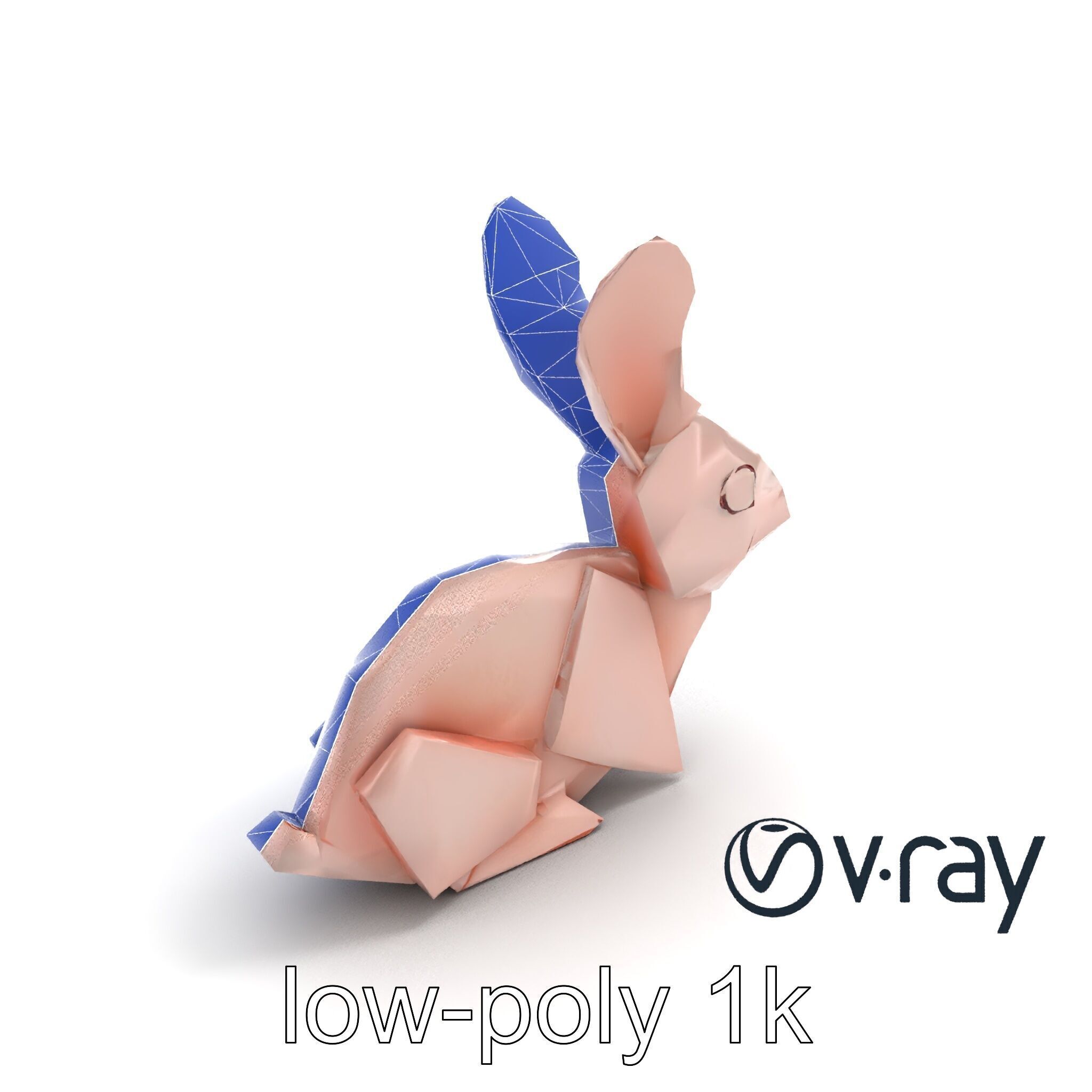 Playful Origami Rabbit Sculpture model pack Low-poly 3D model_20