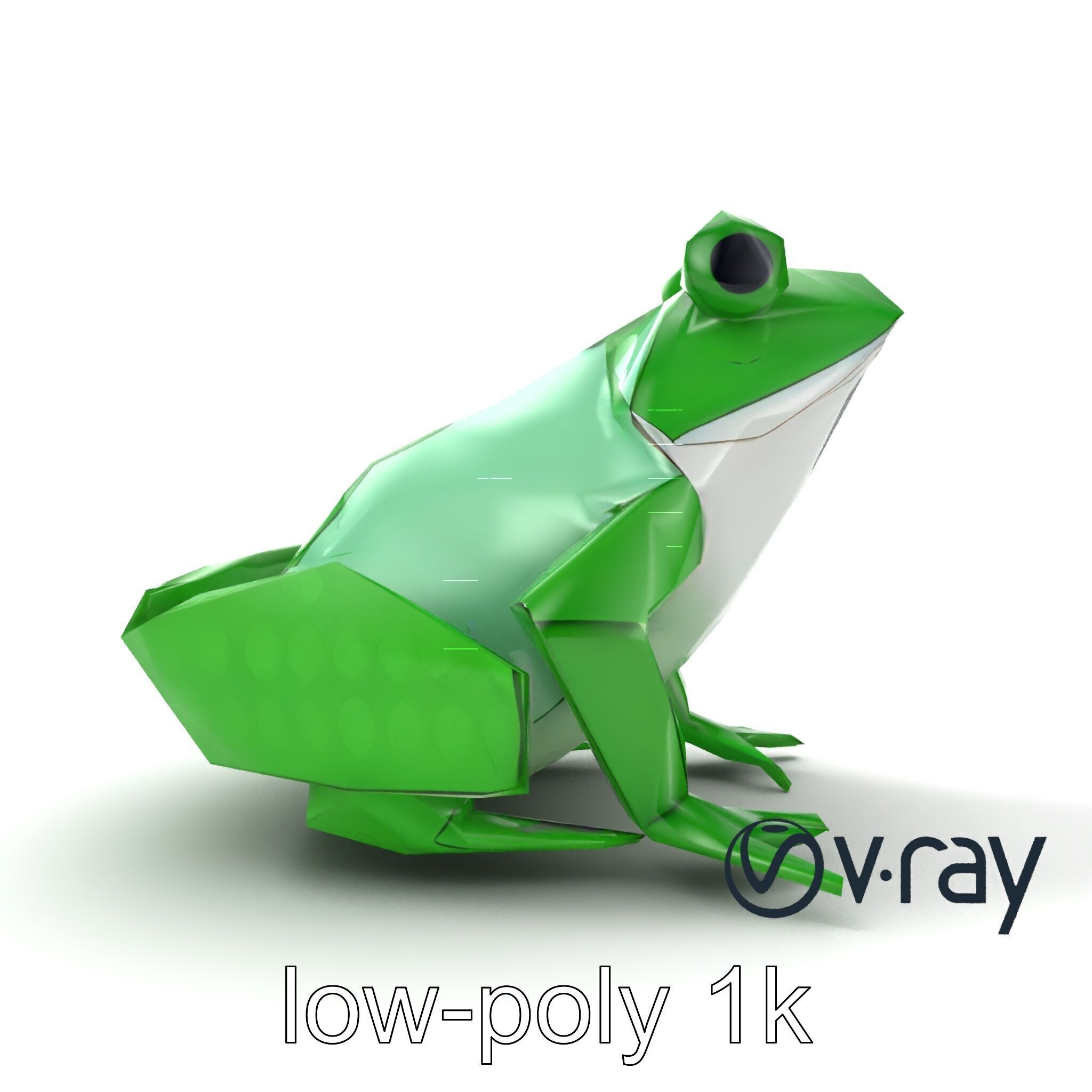 Origami Frog Lively Paper Sculpture model pack Low-poly 3D model_12