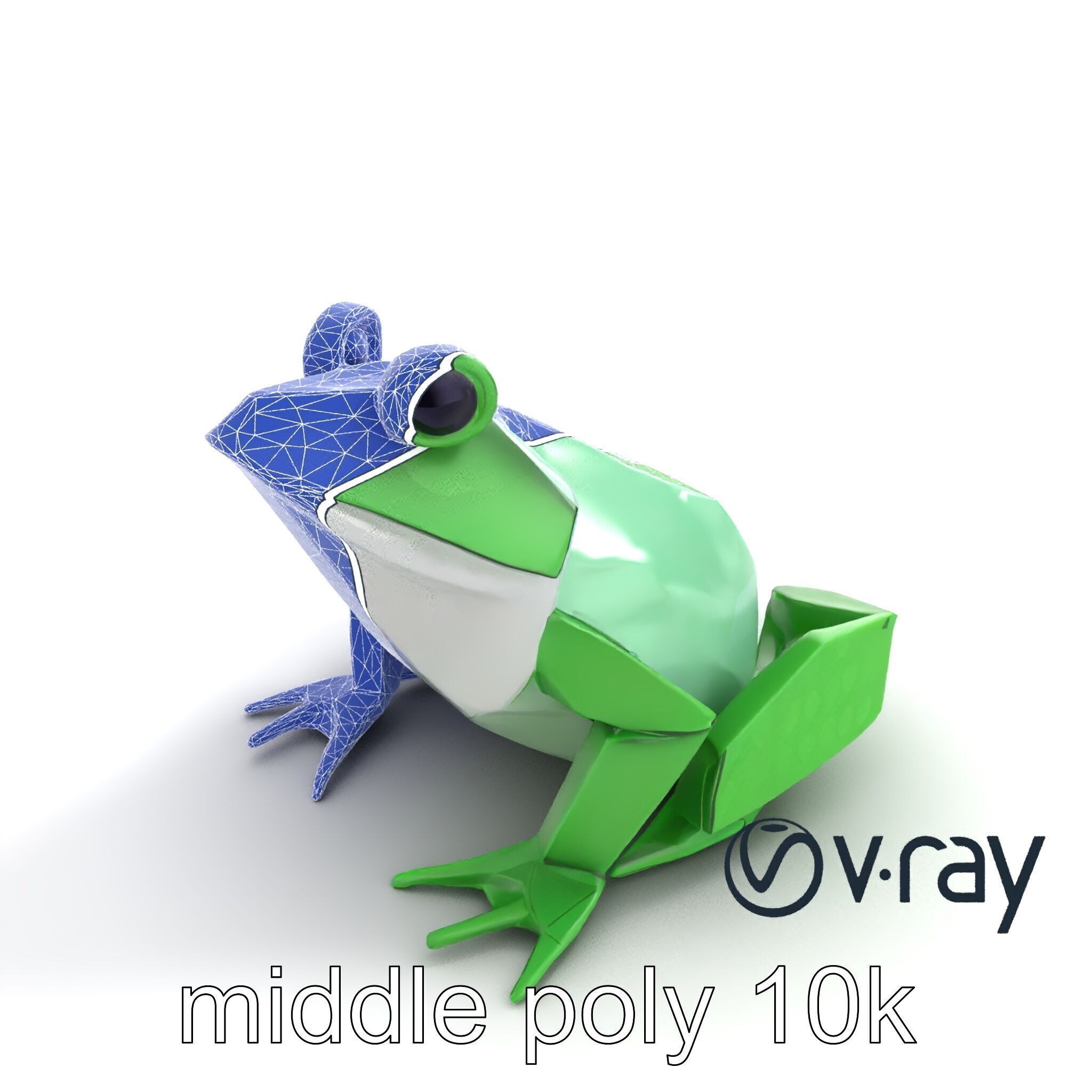 Origami Frog Lively Paper Sculpture model pack Low-poly 3D model_20