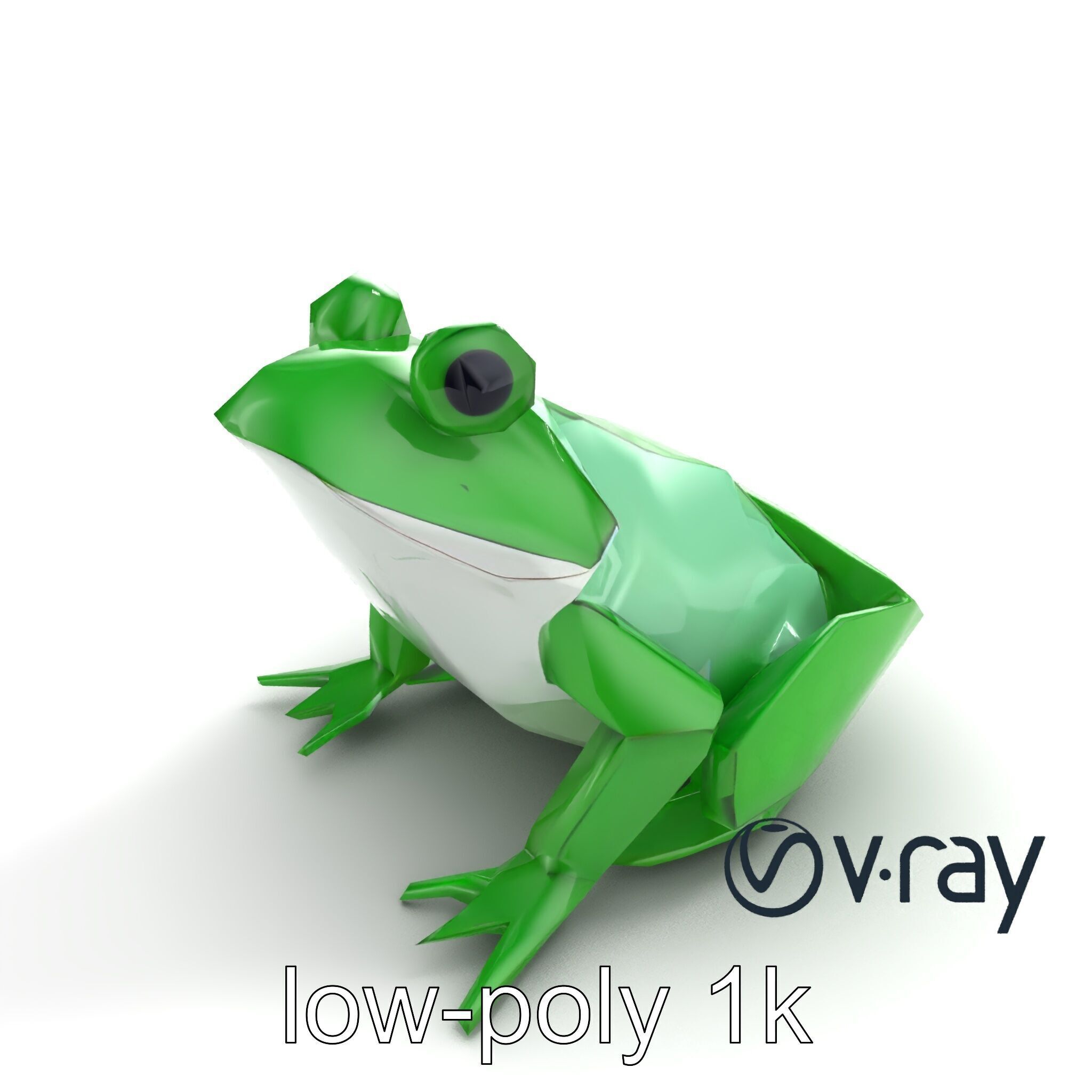 Origami Frog Lively Paper Sculpture model pack Low-poly 3D model_5