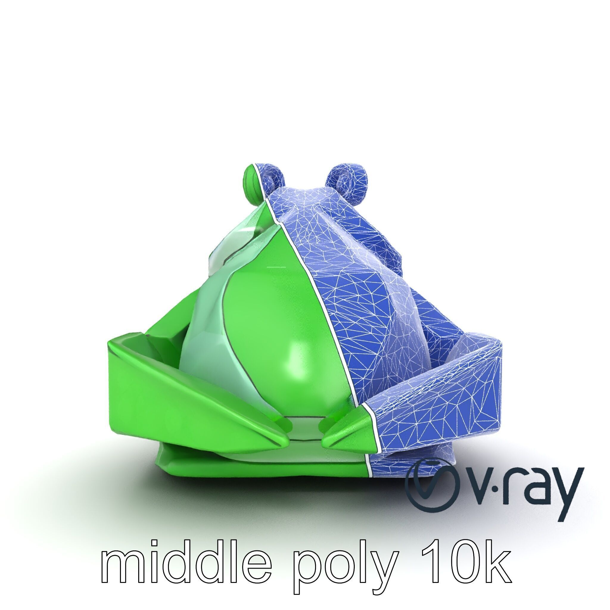 Origami Frog Lively Paper Sculpture model pack Low-poly 3D model_26
