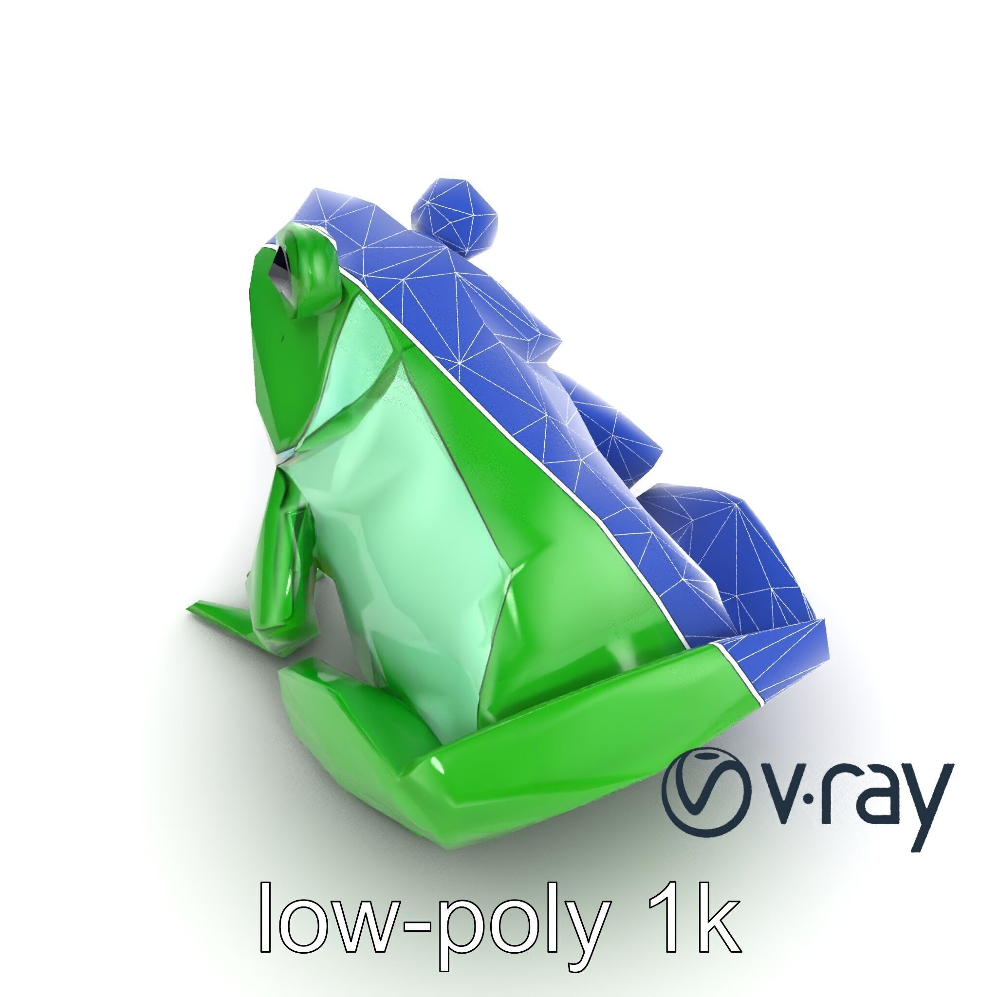 Origami Frog Lively Paper Sculpture model pack Low-poly 3D model_17