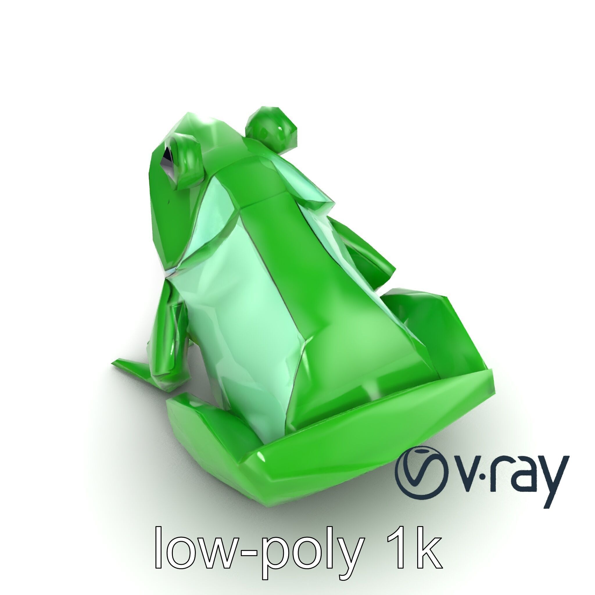 Origami Frog Lively Paper Sculpture model pack Low-poly 3D model_8