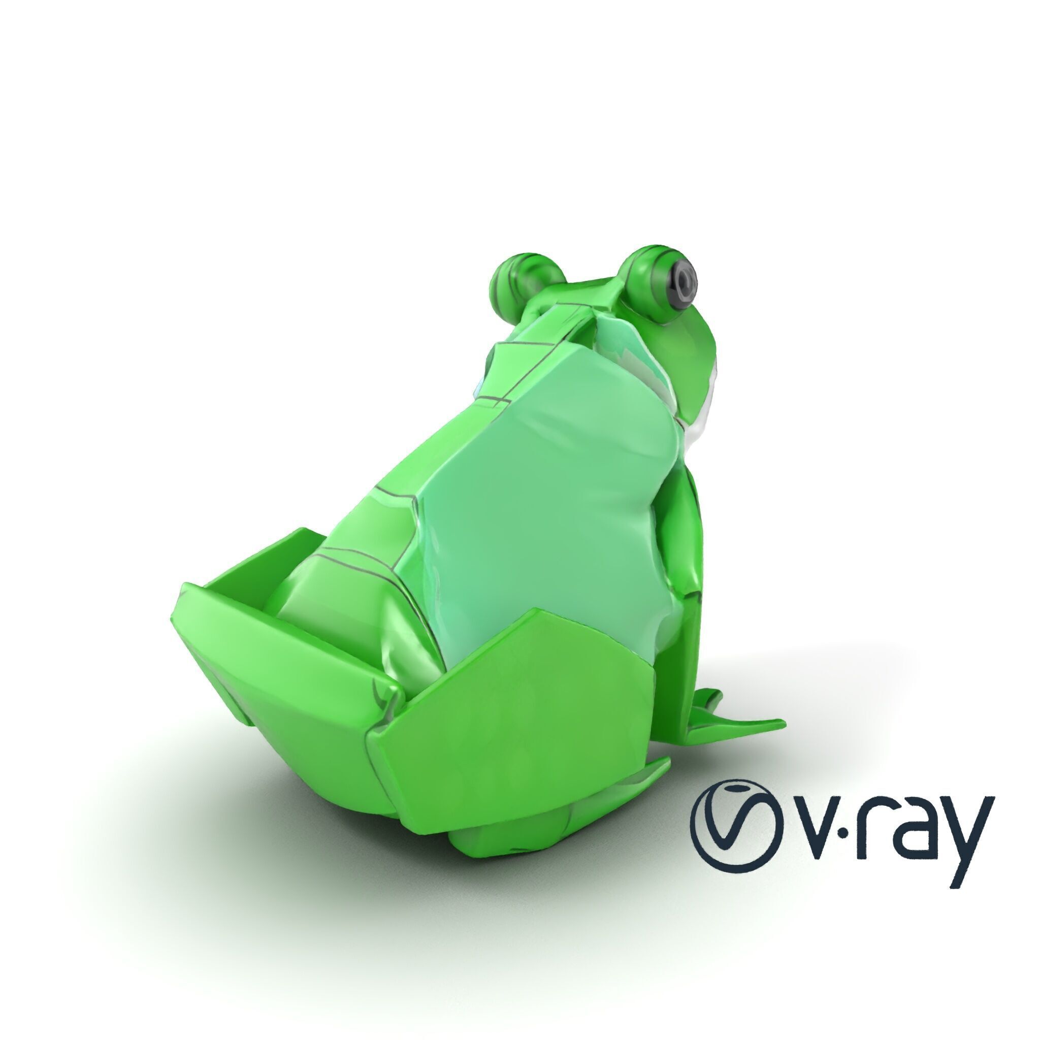 Origami Frog Lively Paper Sculpture model pack Low-poly 3D model_6