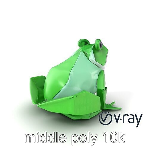 Origami Frog Lively Paper Sculpture model pack Low-poly 3D model