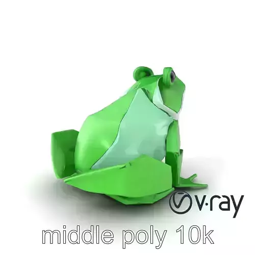 Origami Frog Lively Paper Sculpture model pack Low-poly 3D model