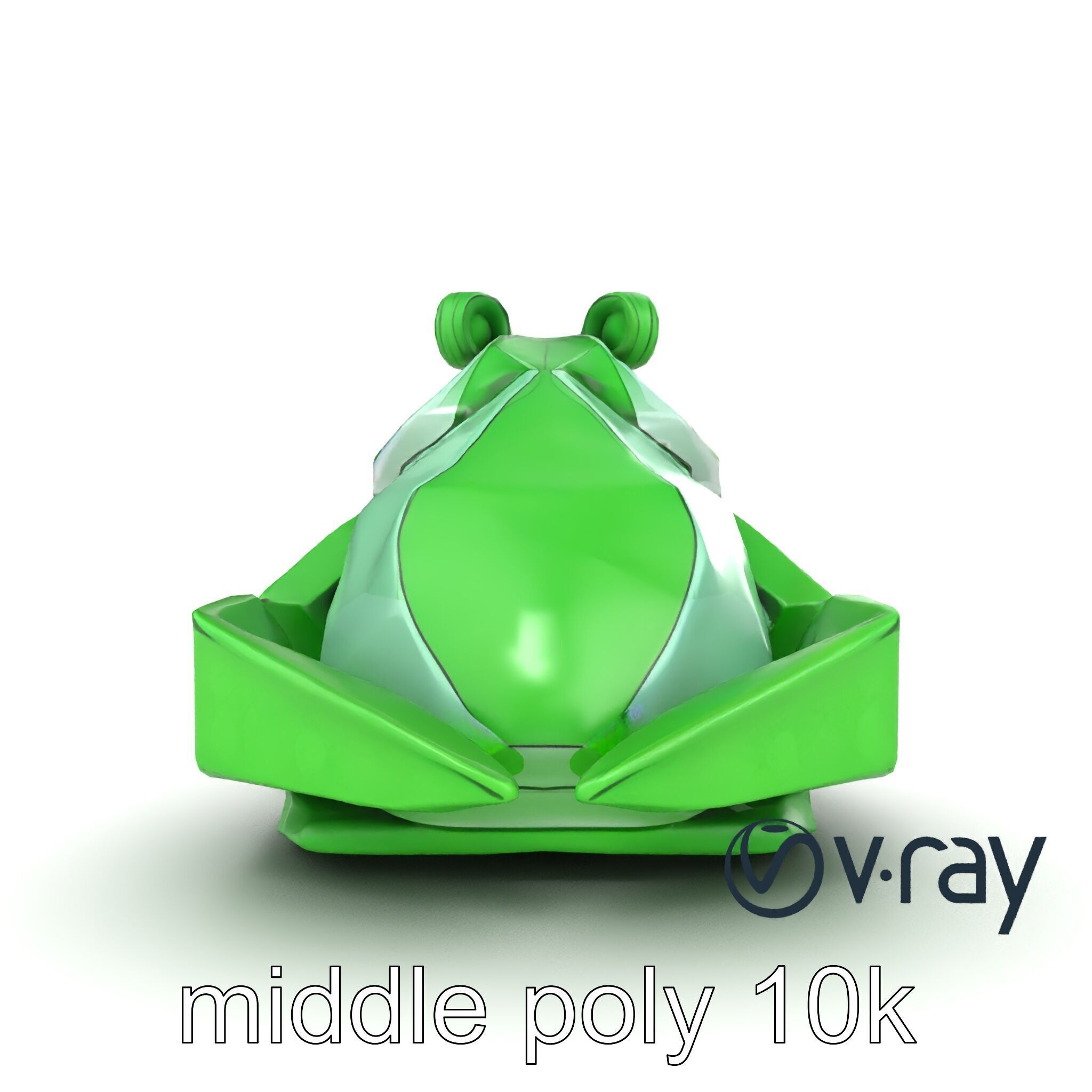 Origami Frog Lively Paper Sculpture model pack Low-poly 3D model_22