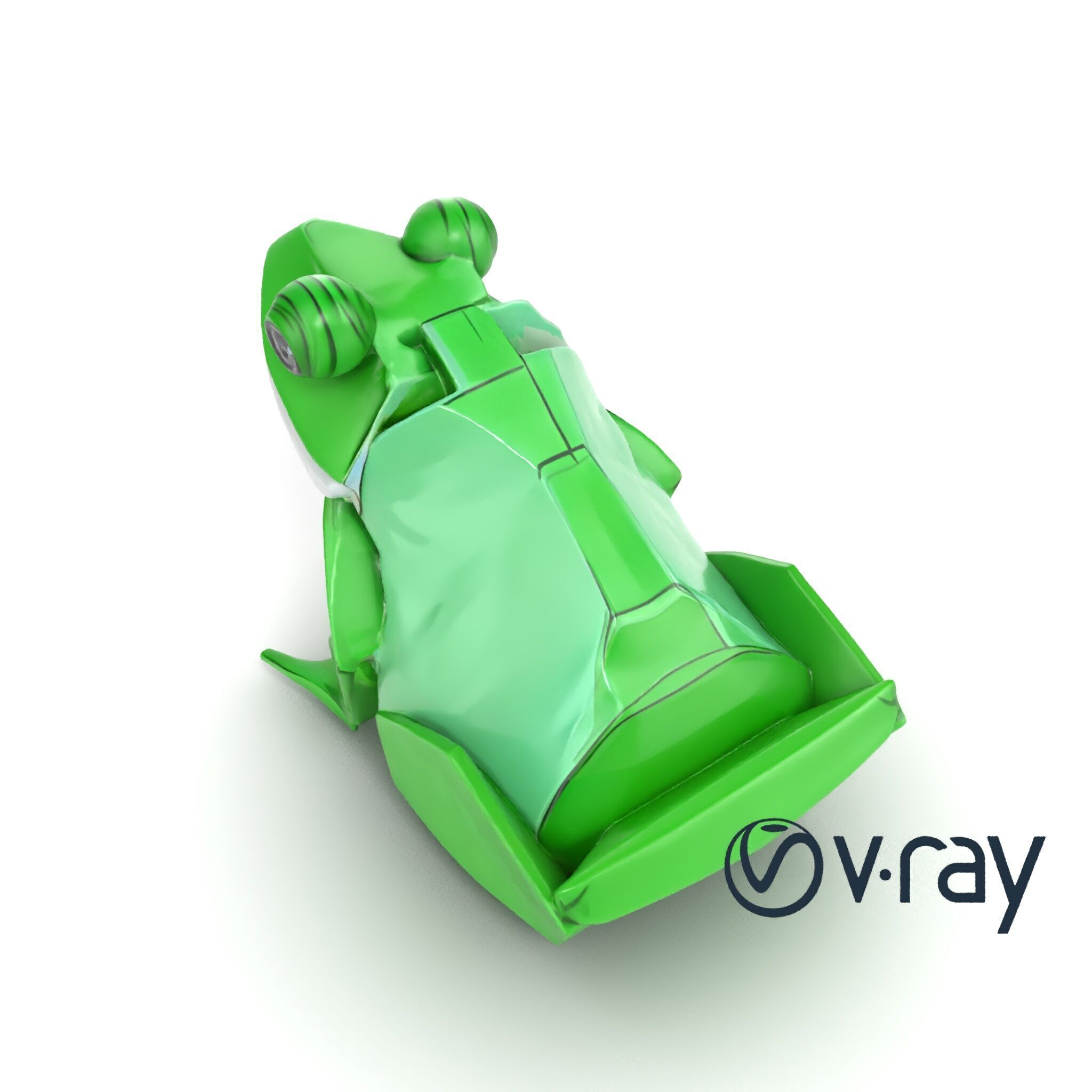 Origami Frog Lively Paper Sculpture model pack Low-poly 3D model_14