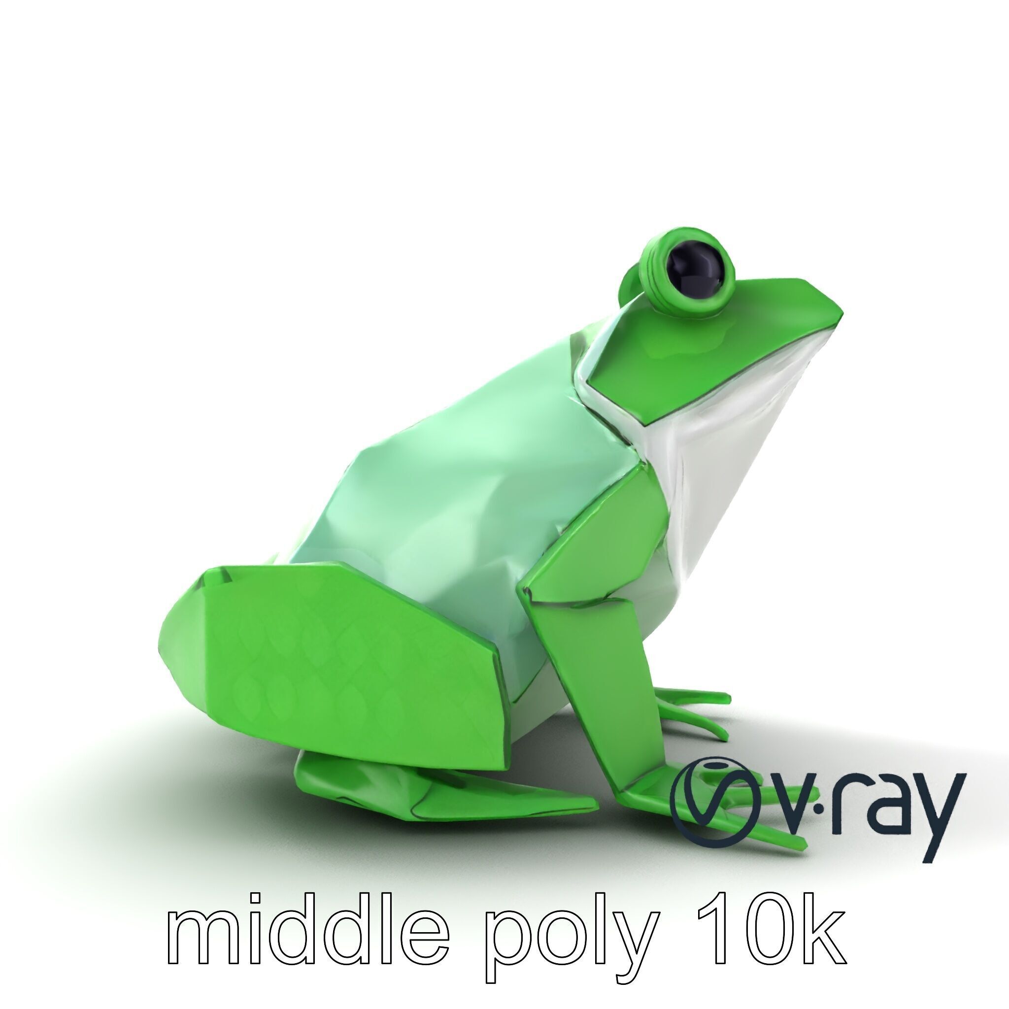 Origami Frog Lively Paper Sculpture model pack Low-poly 3D model_11
