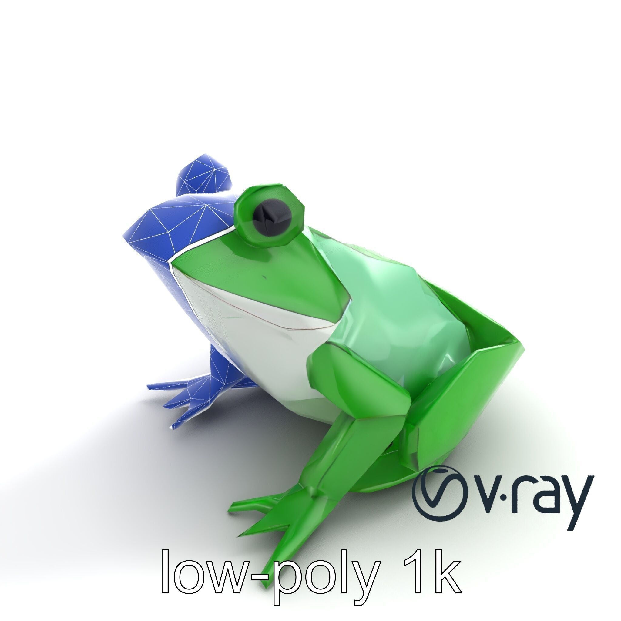 Origami Frog Lively Paper Sculpture model pack Low-poly 3D model_16