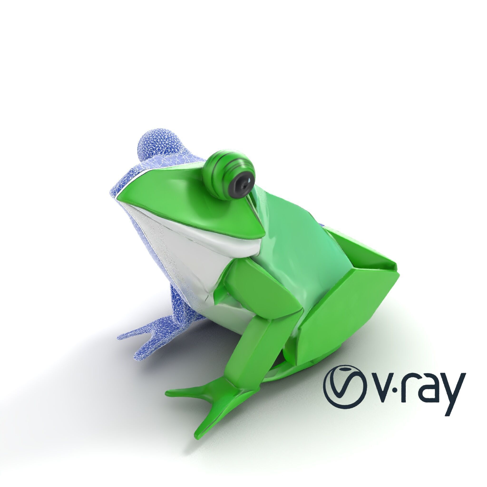 Origami Frog Lively Paper Sculpture model pack Low-poly 3D model_23