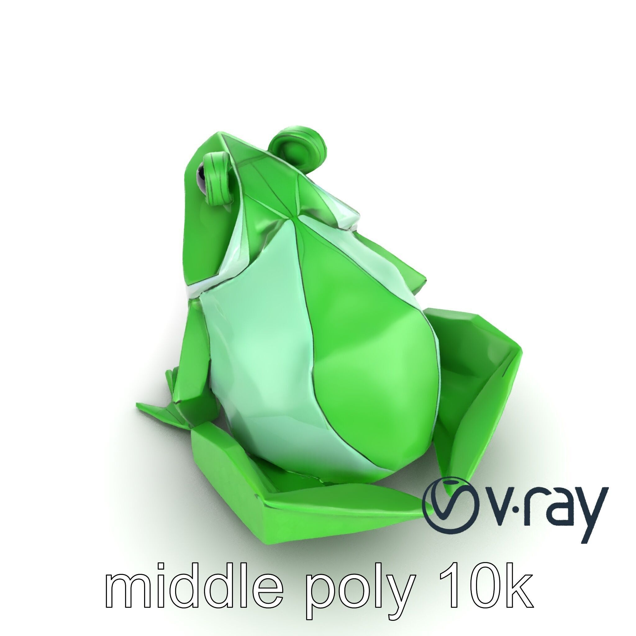 Origami Frog Lively Paper Sculpture model pack Low-poly 3D model_18