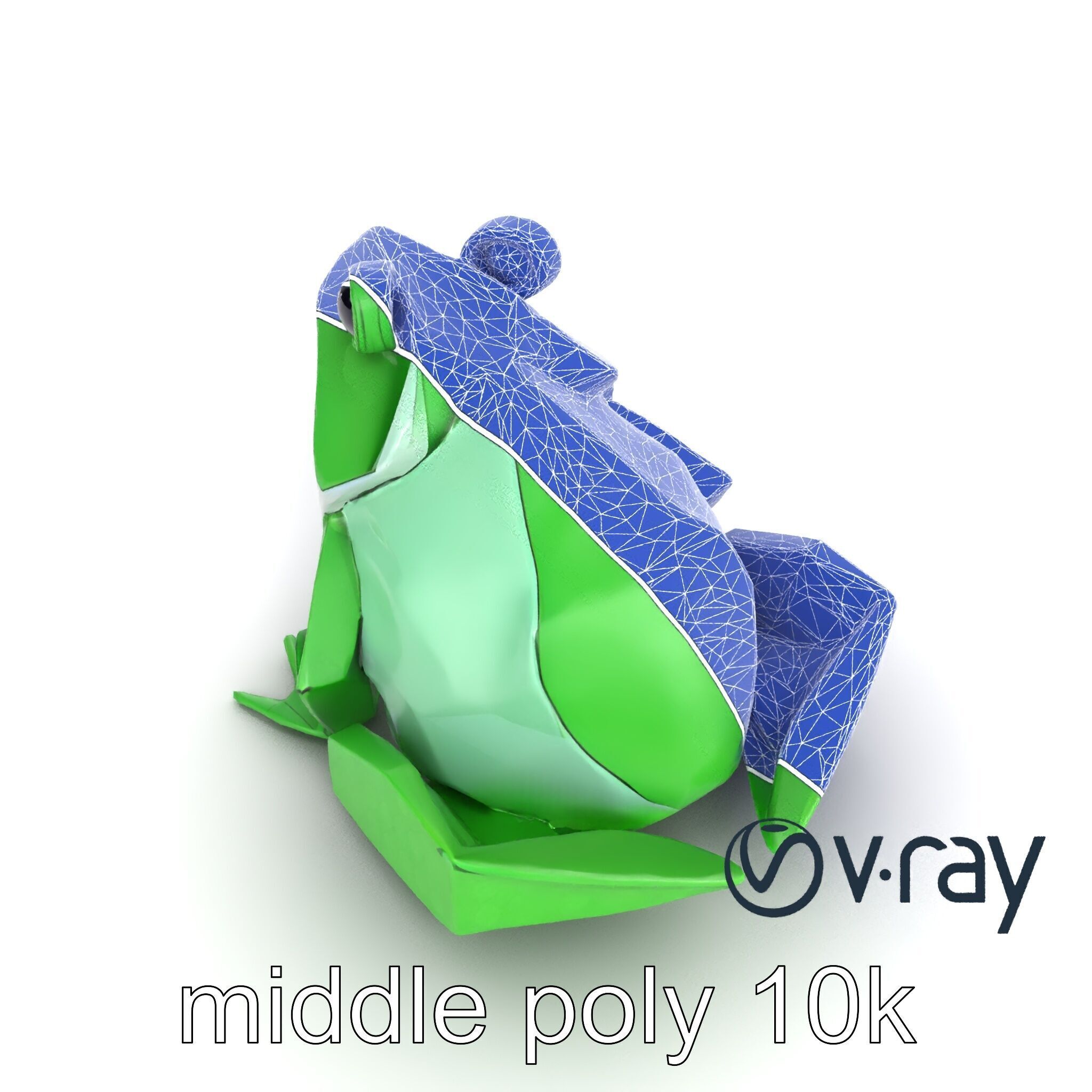 Origami Frog Lively Paper Sculpture model pack Low-poly 3D model_31