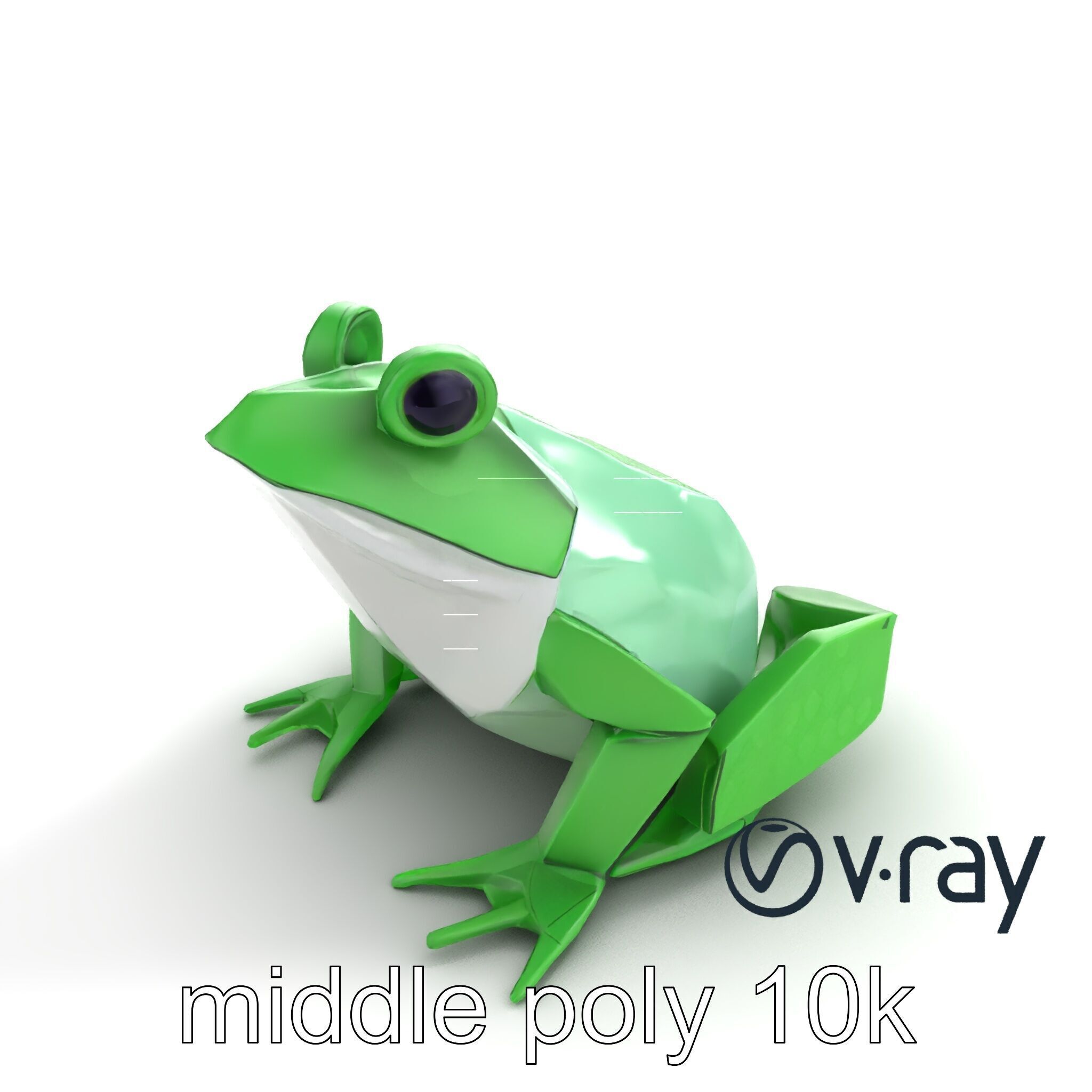 Origami Frog Lively Paper Sculpture model pack Low-poly 3D model_4
