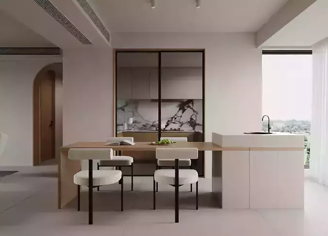Exquisite dining and living room 3D model