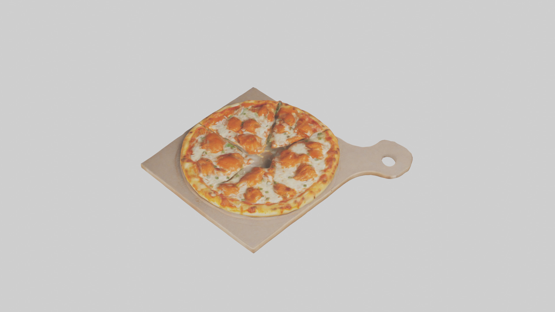 Buffalo chicken pizza model Low-poly 3D model_26