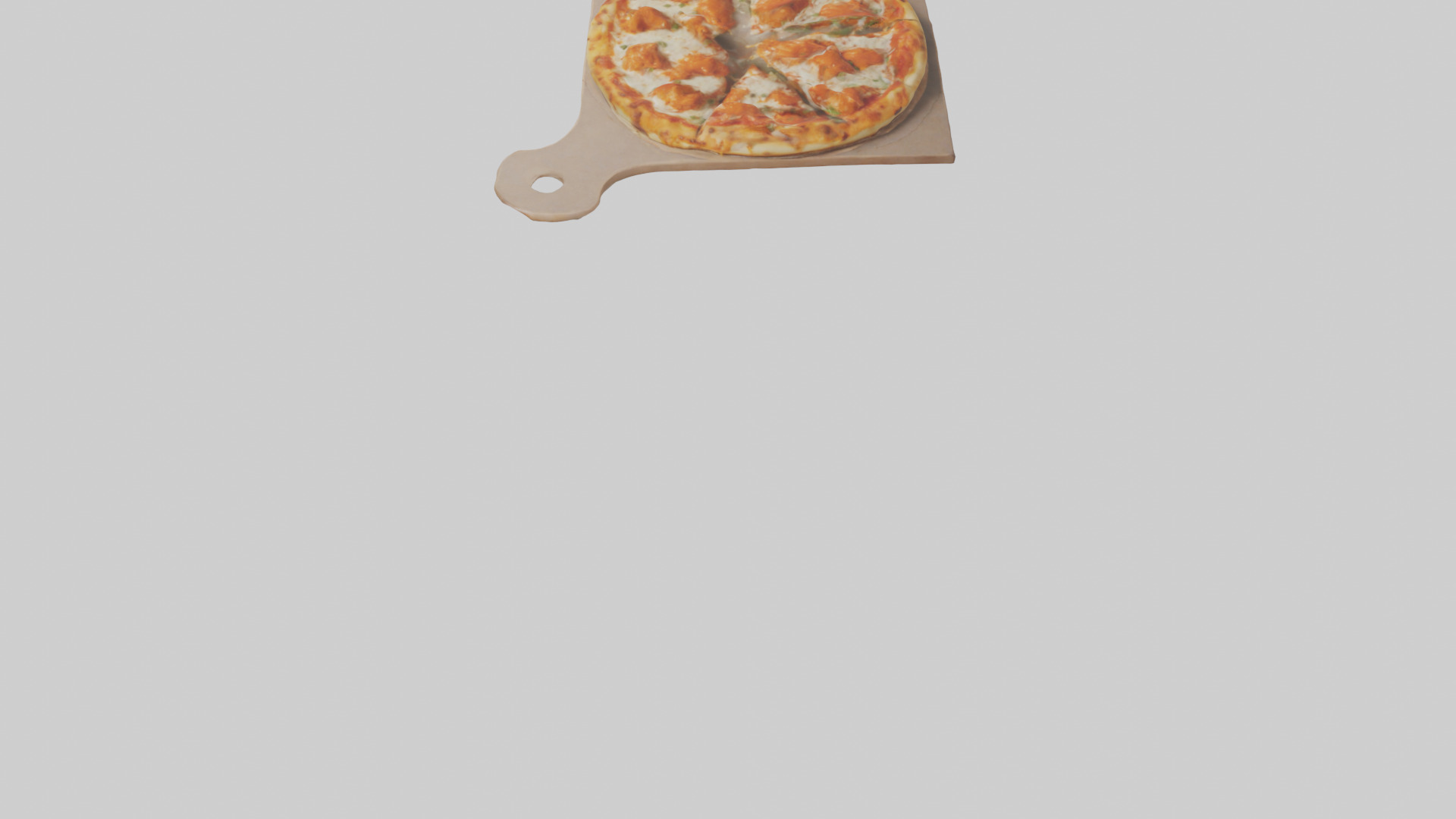 Buffalo chicken pizza model Low-poly 3D model_3