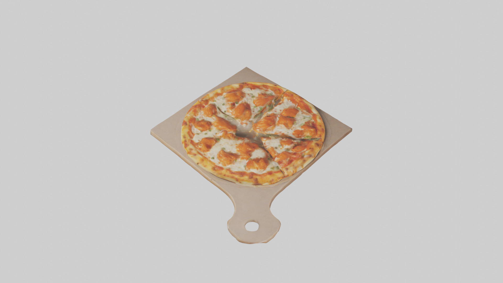 Buffalo chicken pizza model Low-poly 3D model_27