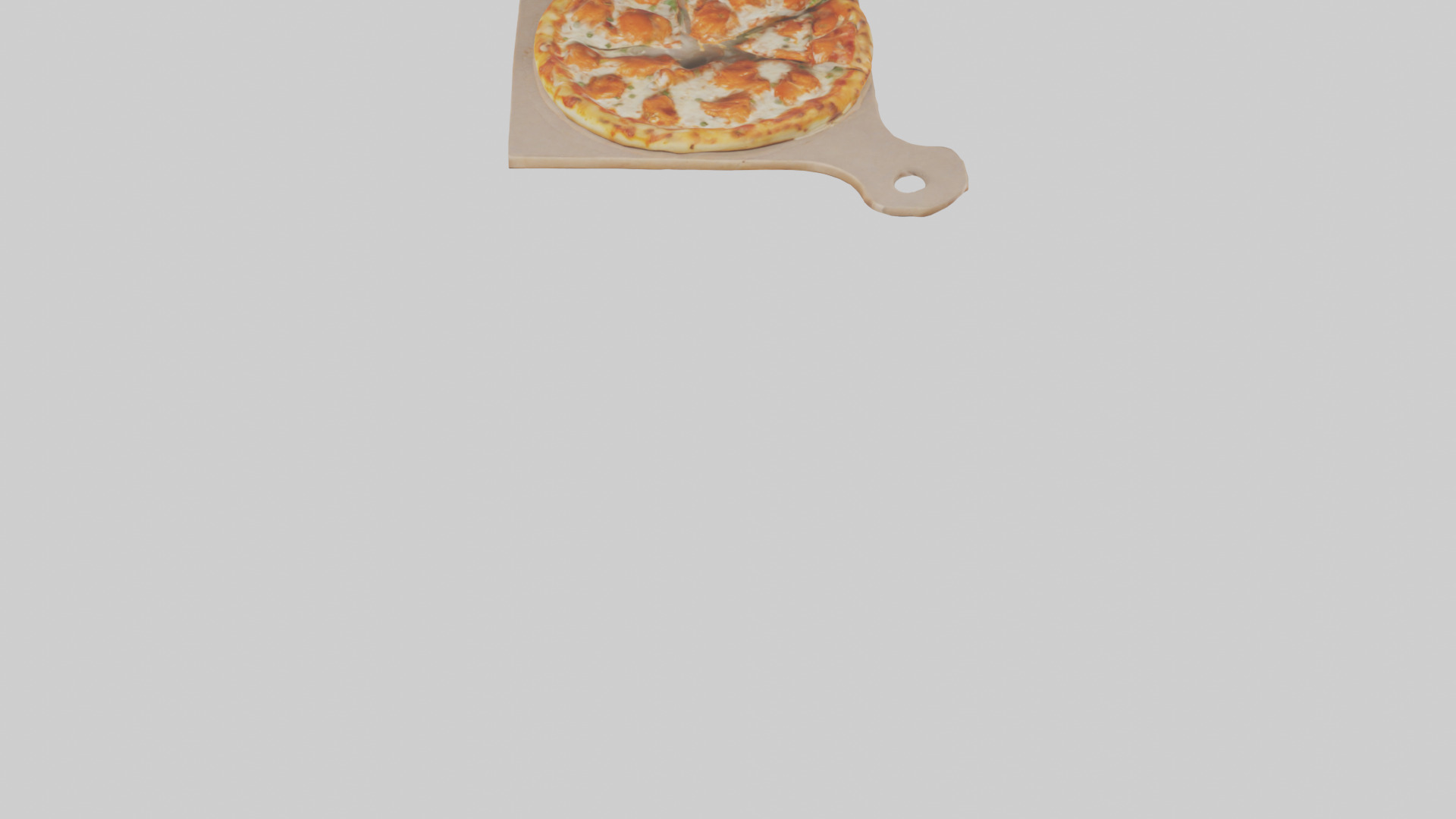Buffalo chicken pizza model Low-poly 3D model_5