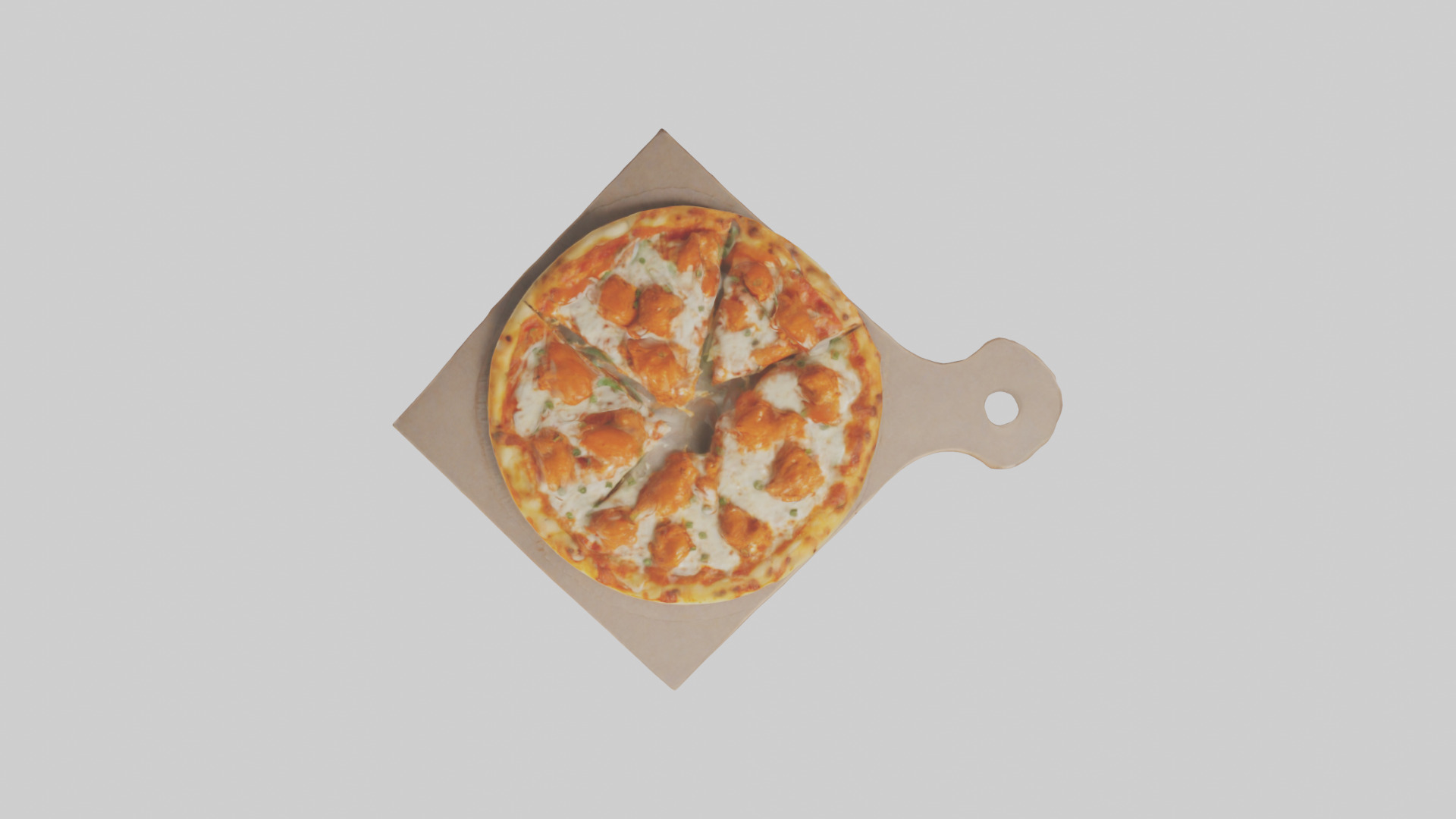 Buffalo chicken pizza model Low-poly 3D model_24