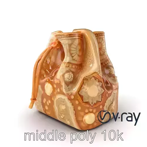 Vintage Beaded Handbag model pack Low-poly 3D model