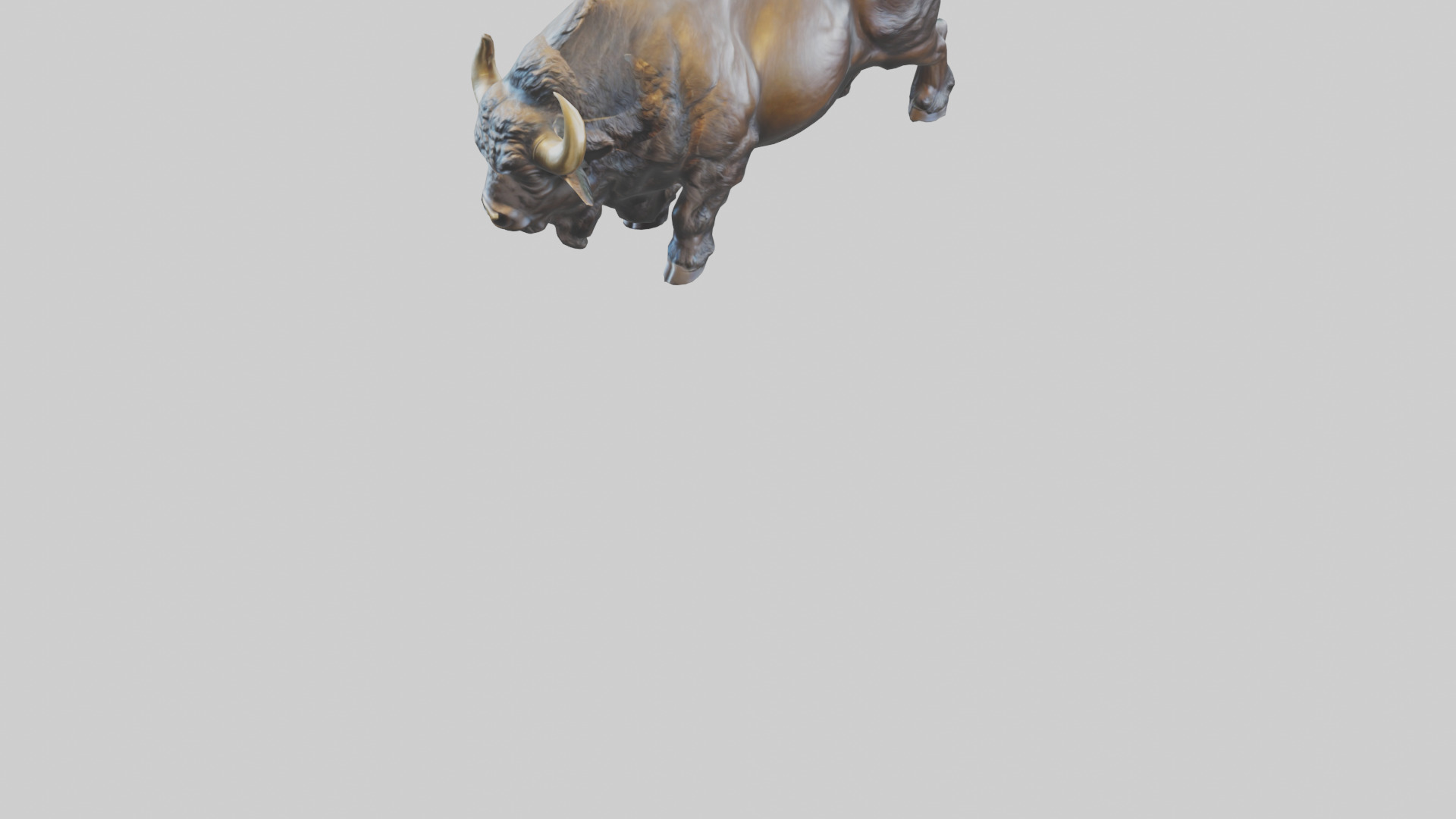Buffalo statue model Low-poly 3D model_6