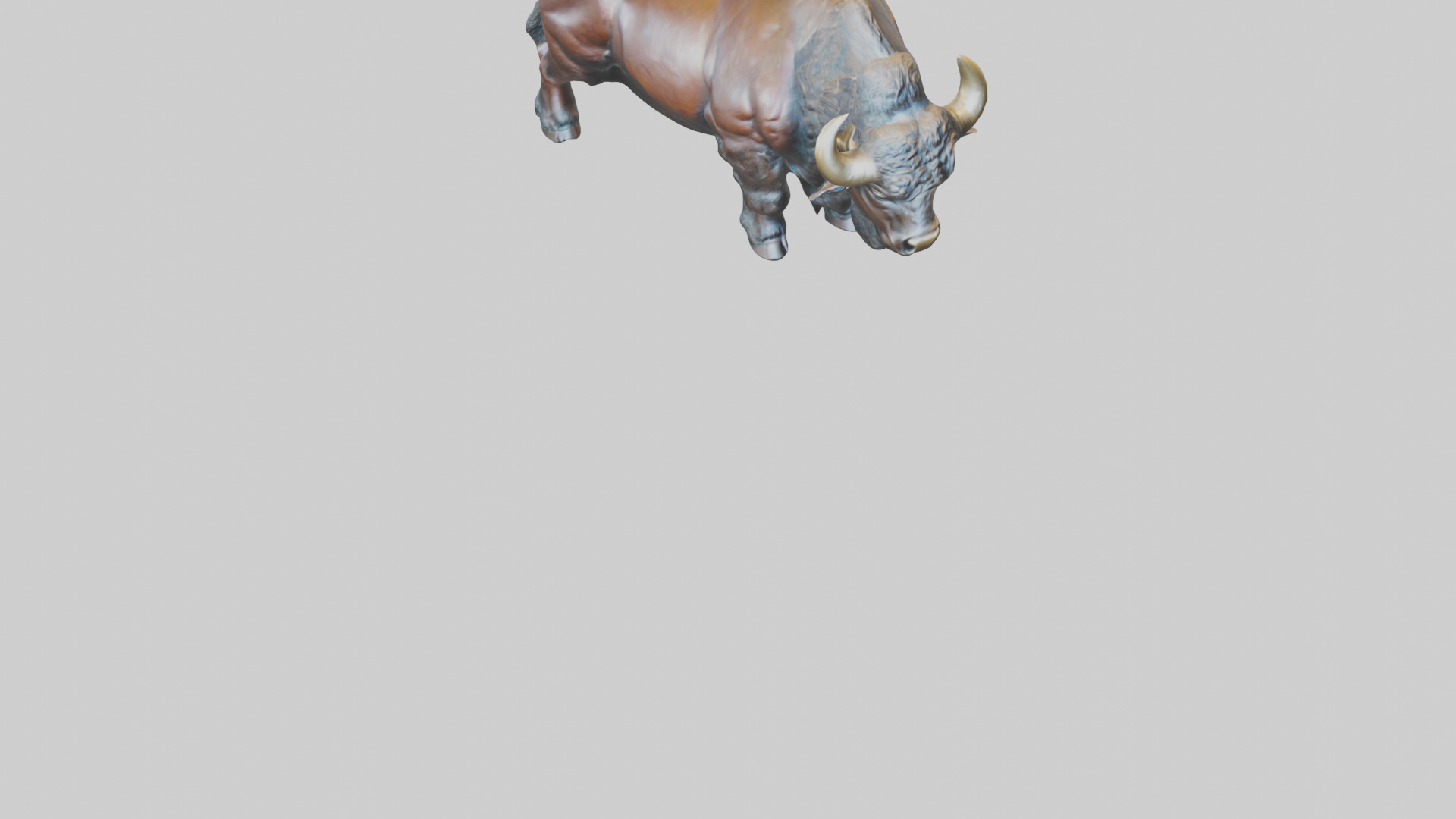 Buffalo statue model Low-poly 3D model_7
