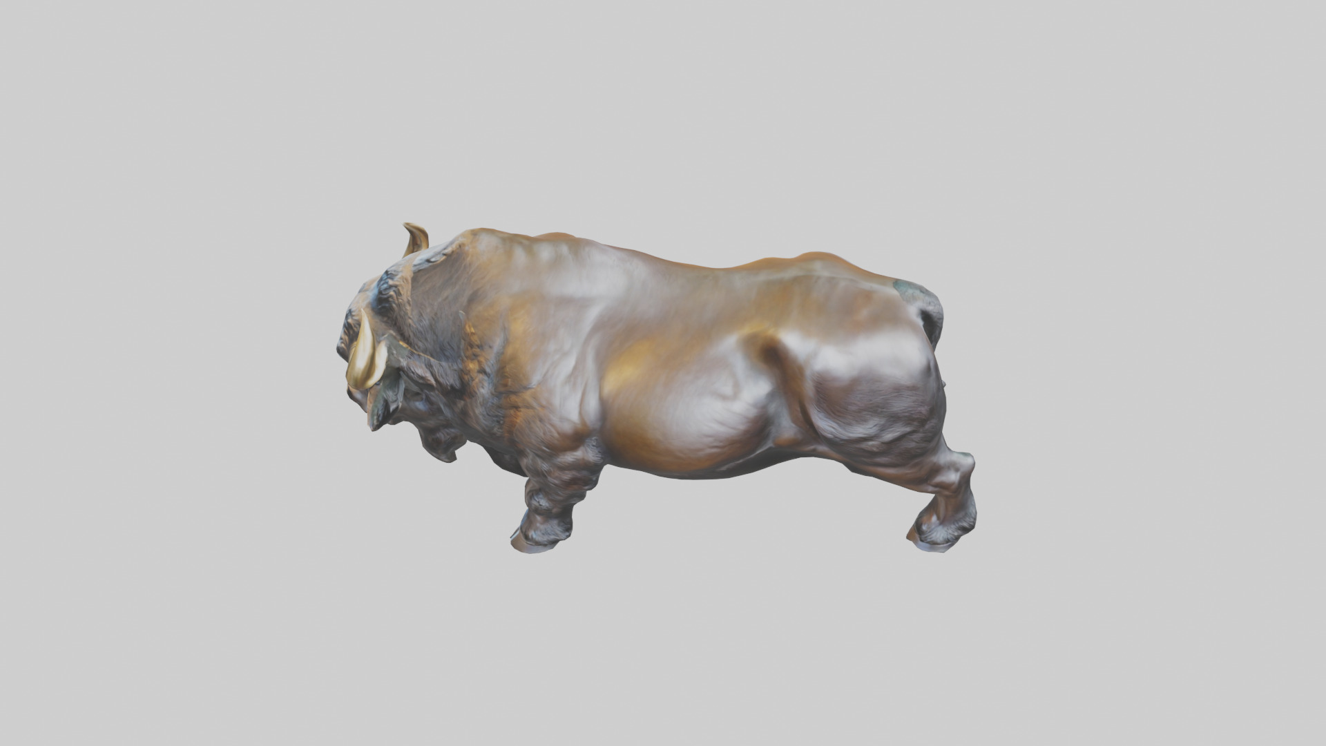 Buffalo statue model Low-poly 3D model_27