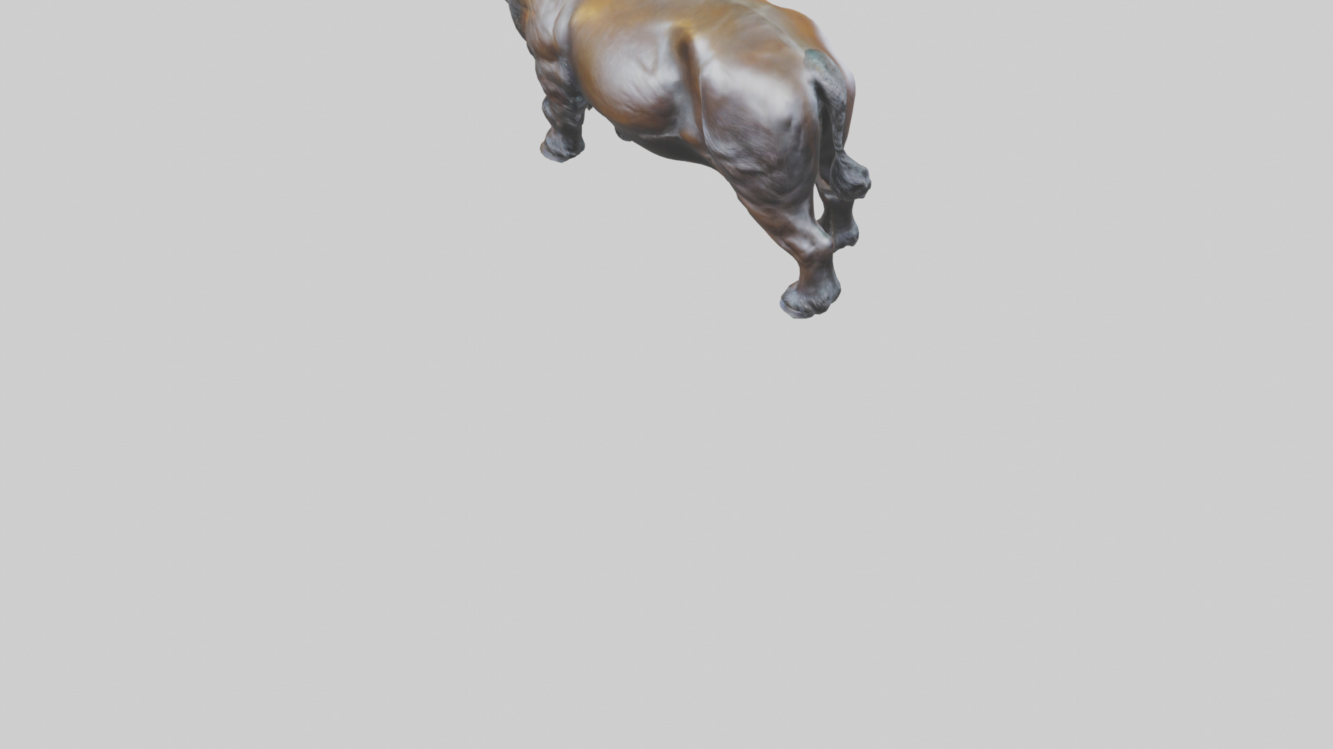 Buffalo statue model Low-poly 3D model_4