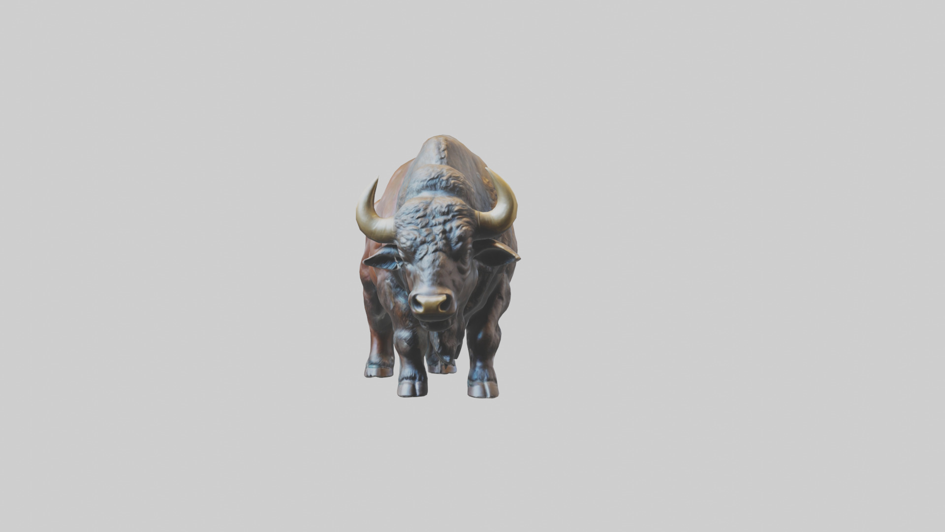 Buffalo statue model Low-poly 3D model_20