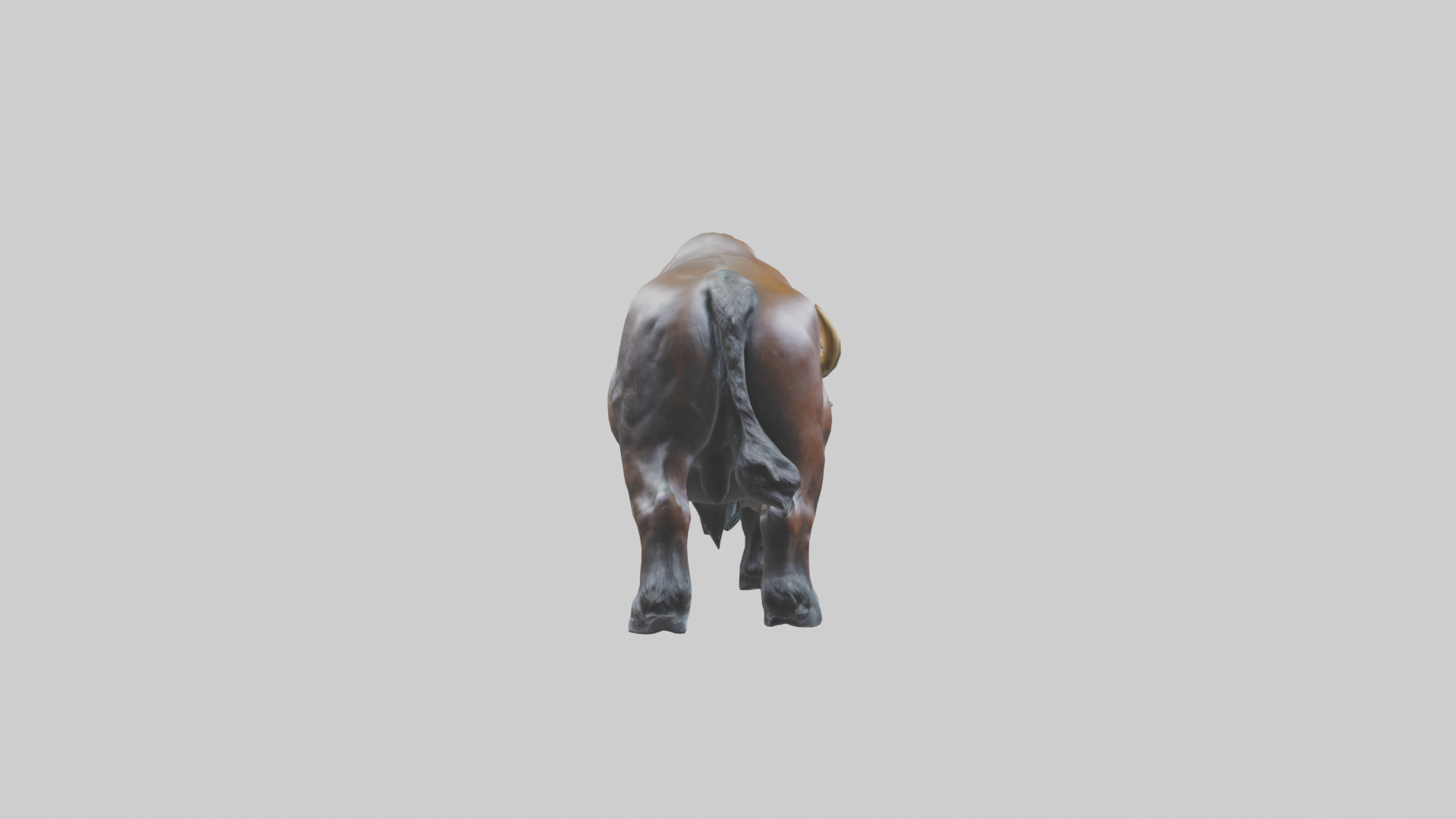 Buffalo statue model Low-poly 3D model_1