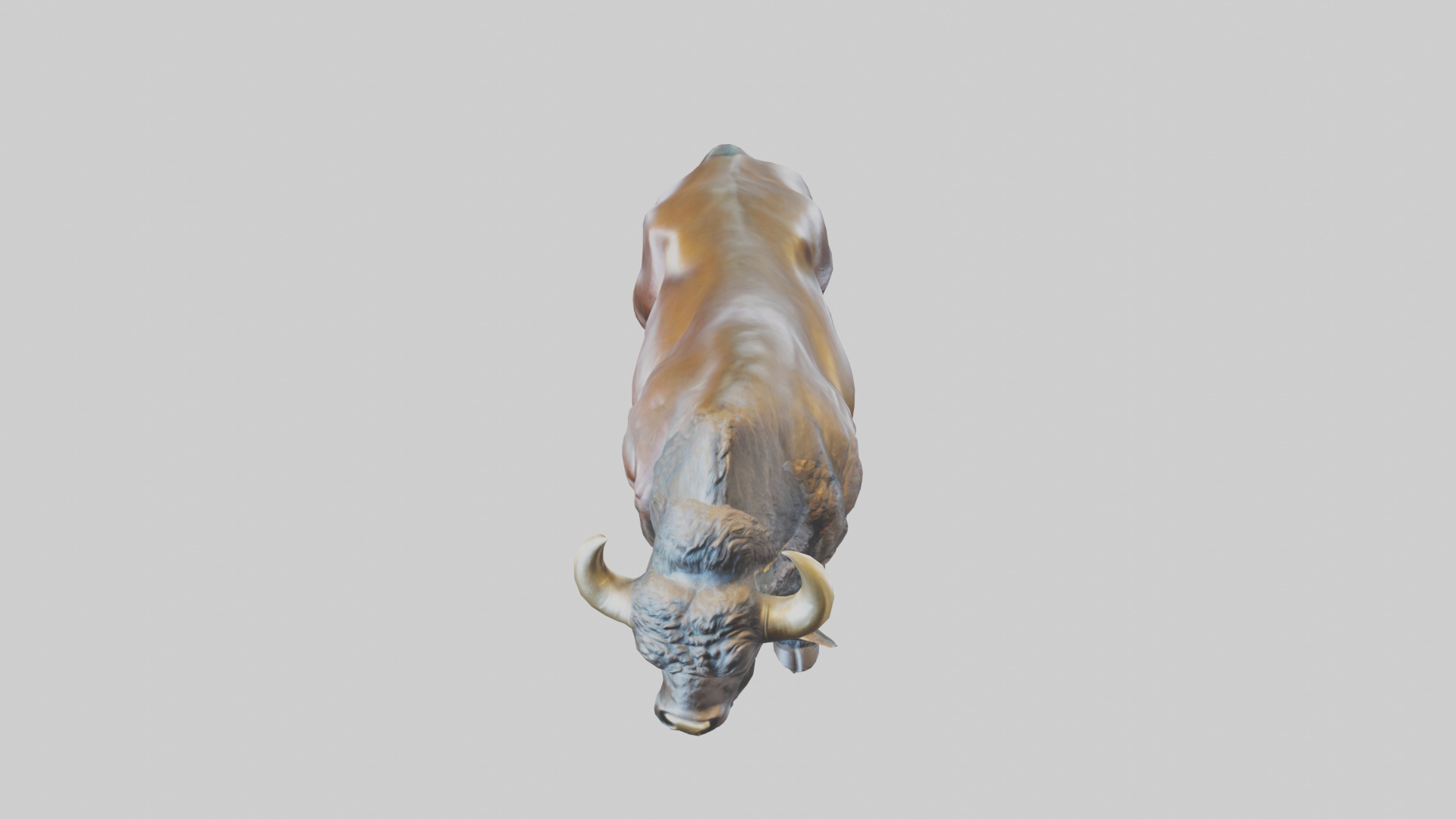 Buffalo statue model Low-poly 3D model_26