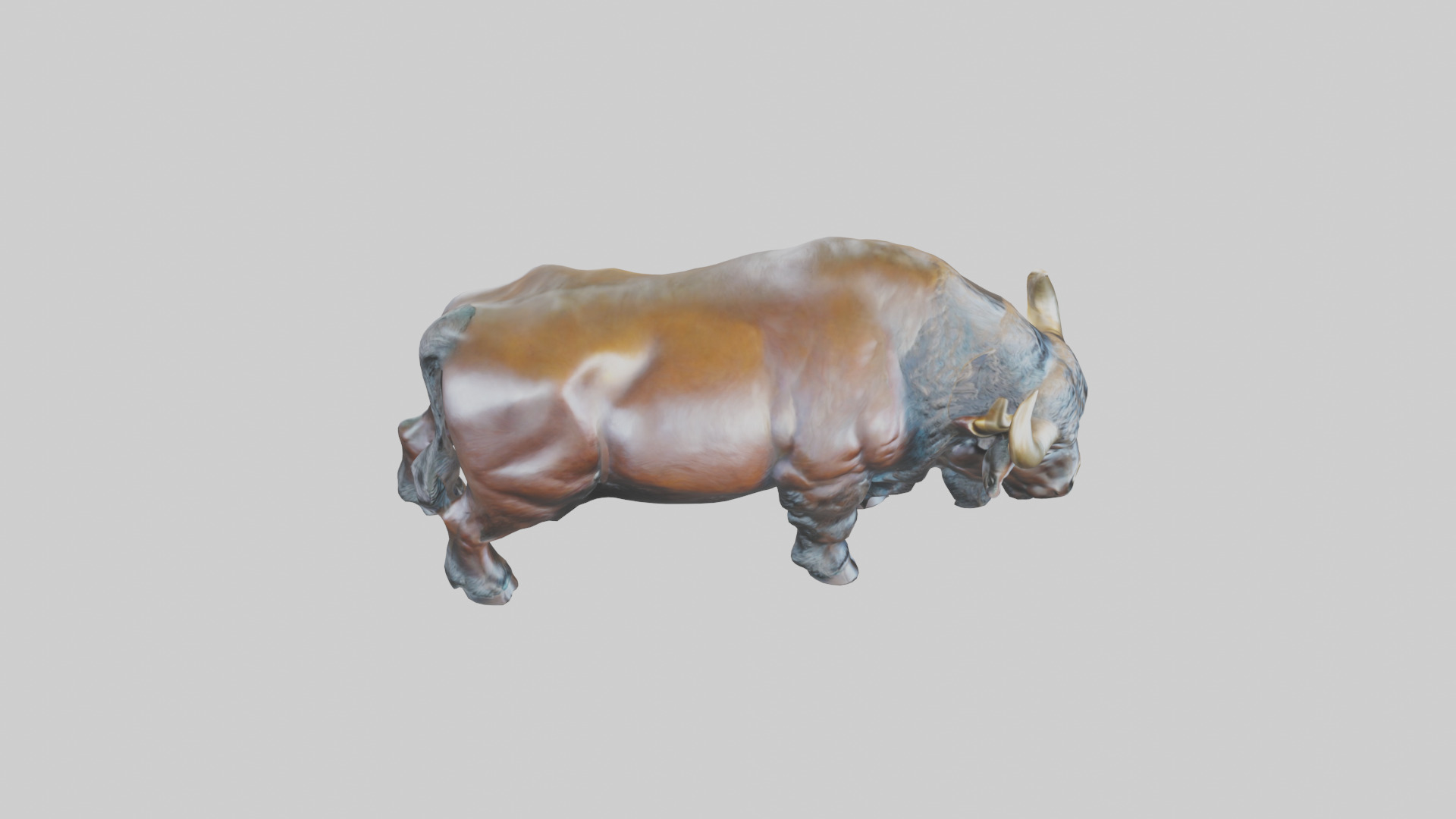 Buffalo statue model Low-poly 3D model_28