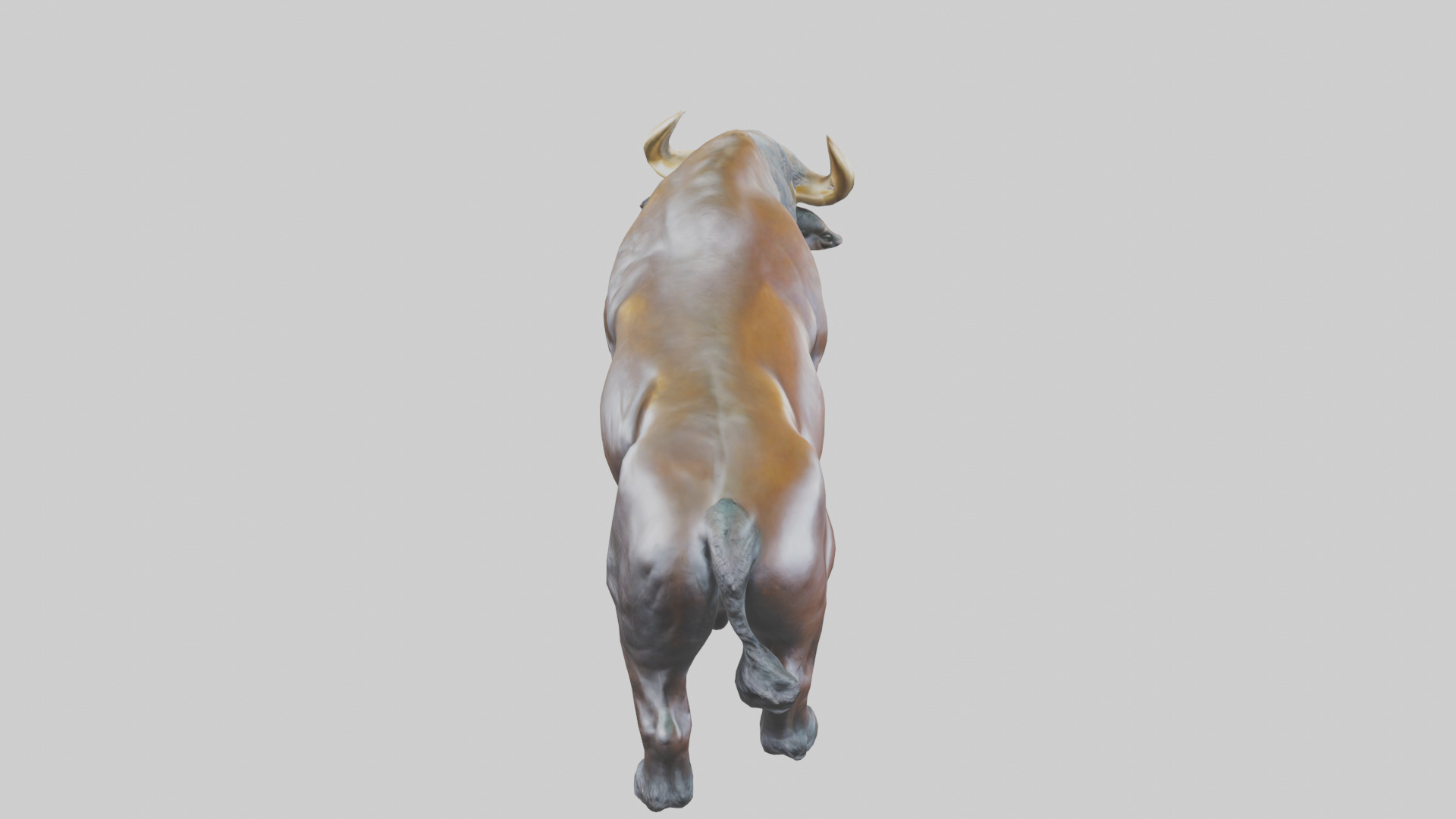 Buffalo statue model Low-poly 3D model_25
