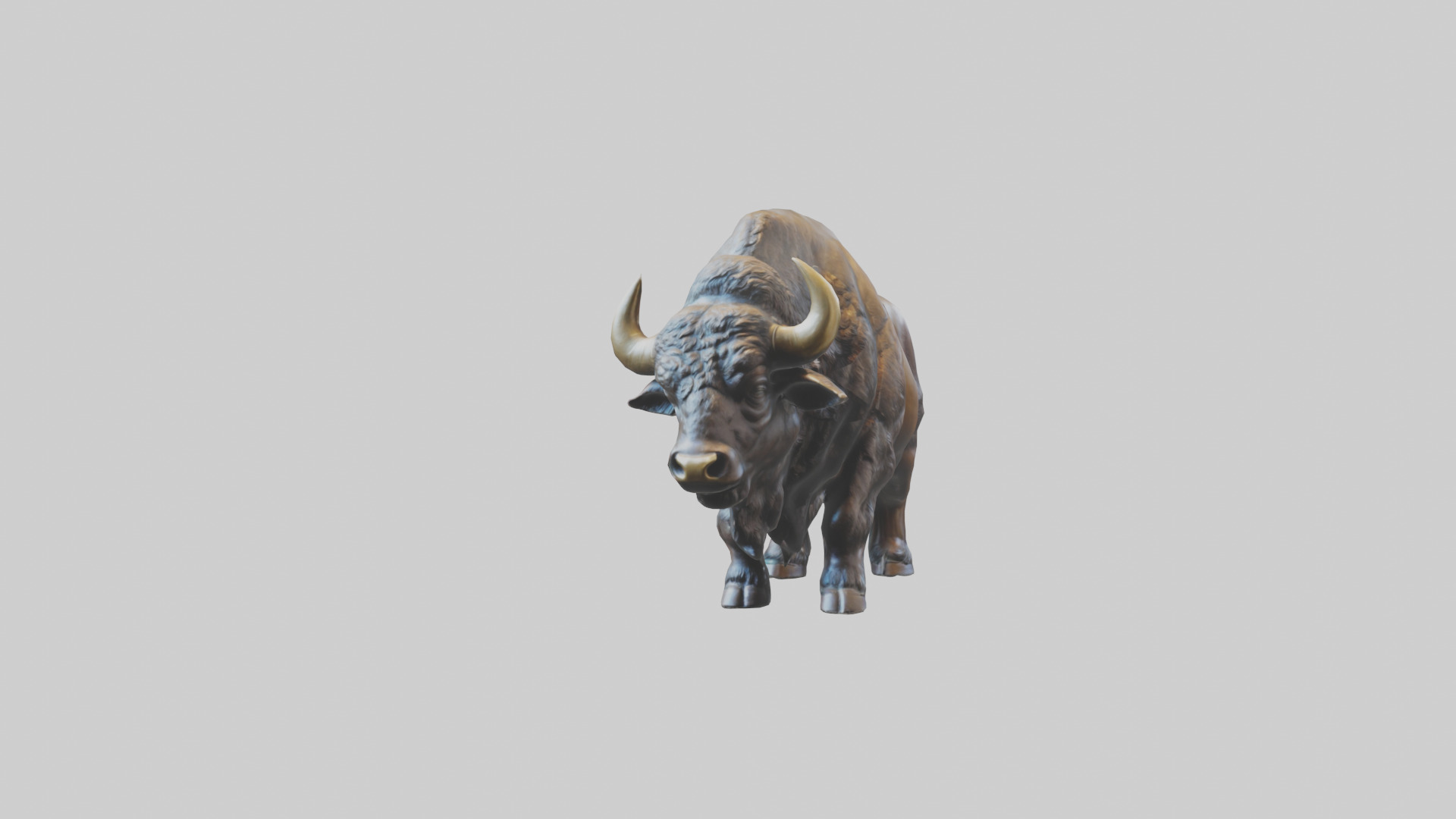 Buffalo statue model Low-poly 3D model_13