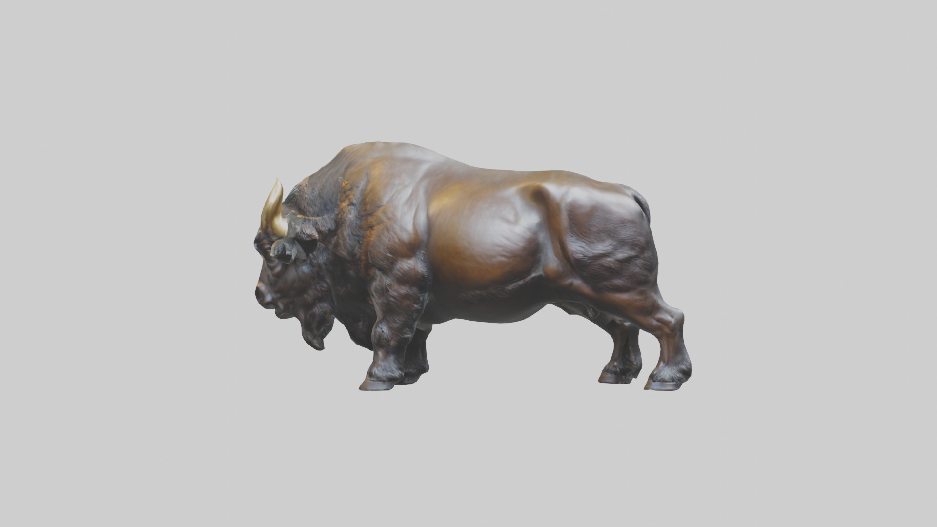 Buffalo statue model Low-poly 3D model_22