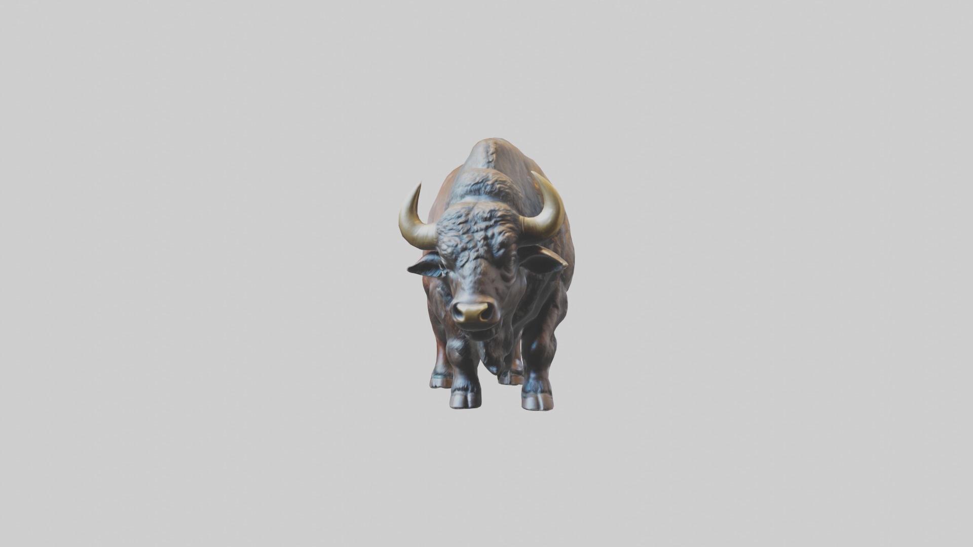 Buffalo statue model Low-poly 3D model_19