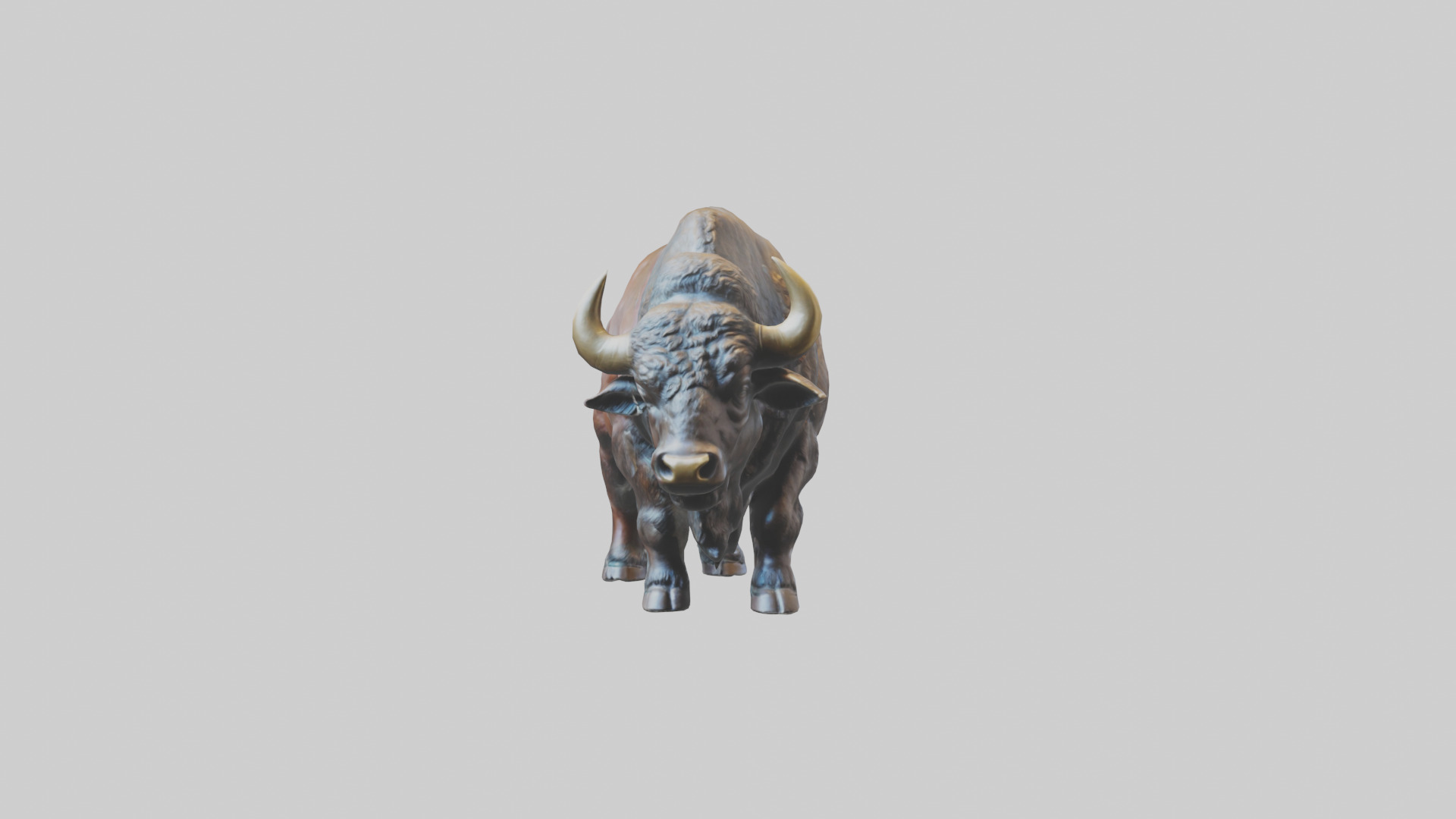 Buffalo statue model Low-poly 3D model_17