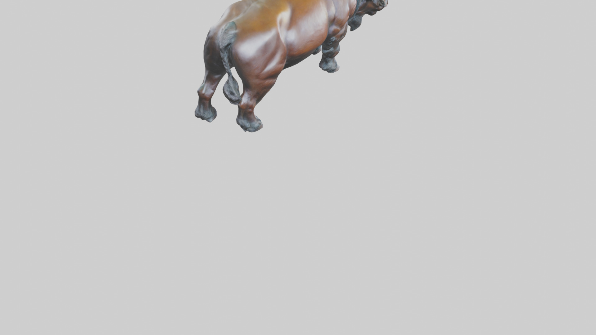 Buffalo statue model Low-poly 3D model_5