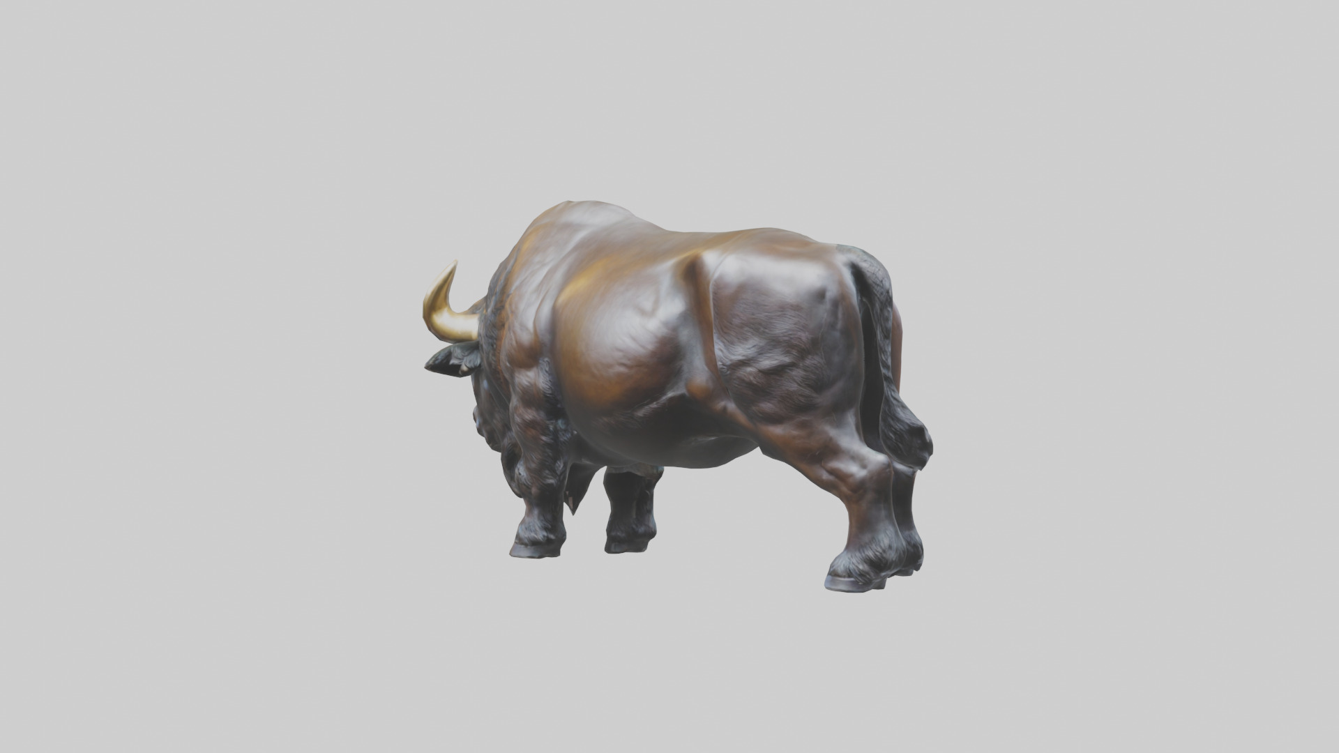 Buffalo statue model Low-poly 3D model_2
