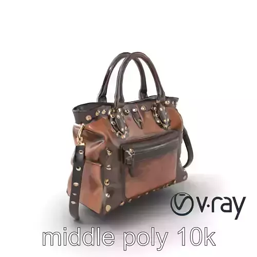 Glam Rock Studded Handbag 3D model pack Low-poly 3D model